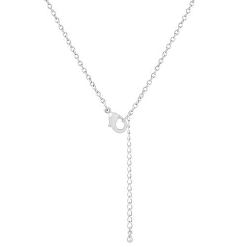 3.2ct Garnet & CZ Heart Drop Necklace in Rhodium - Elegant Abstract Jewelry for Women, Valentine's Day Gift, Anniversary Present, Party Wear & Special Occasions