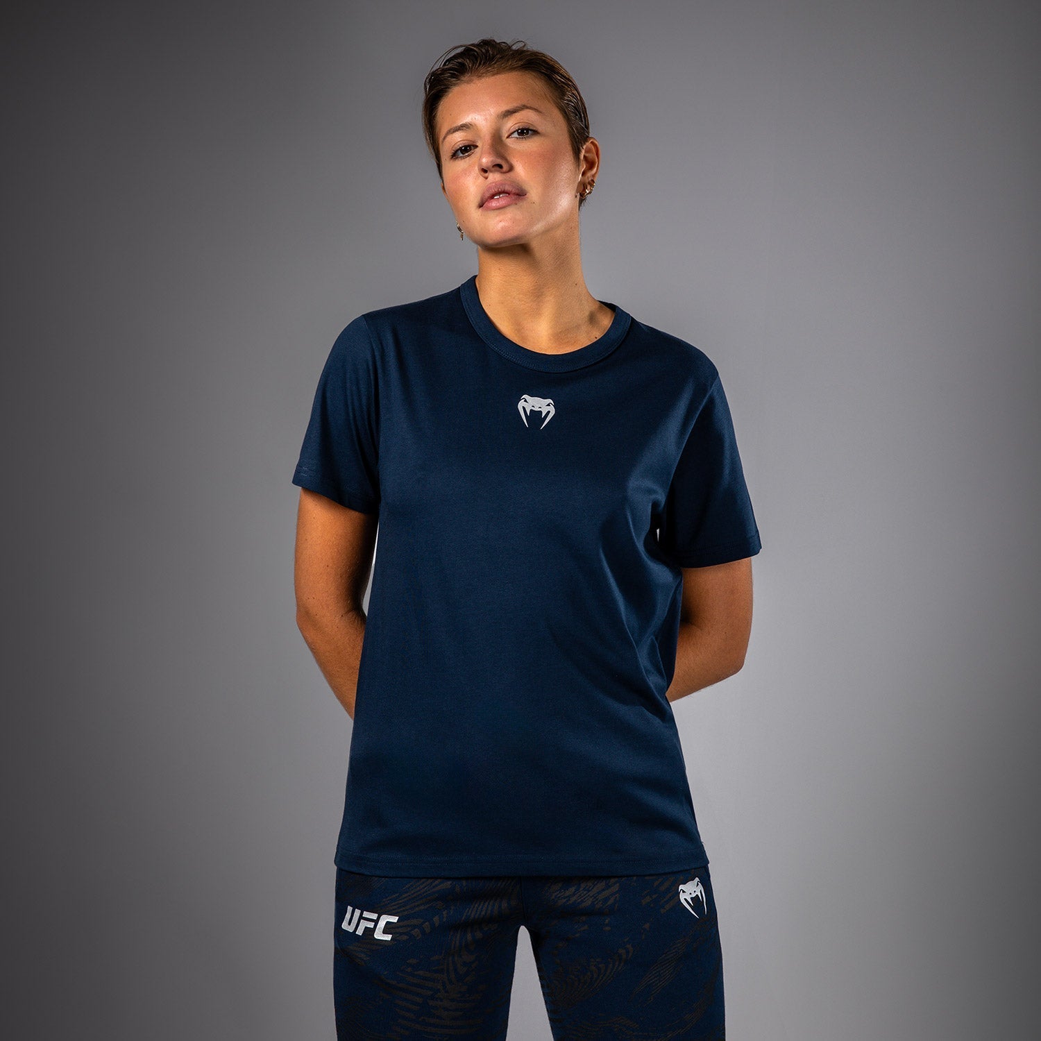 Venum UFC Fusion Fight Week Women's Short Sleeve Cotton T-Shirt - Solid Oceanic Blue | MMA Training & Casual Wear for Female Fight Fans