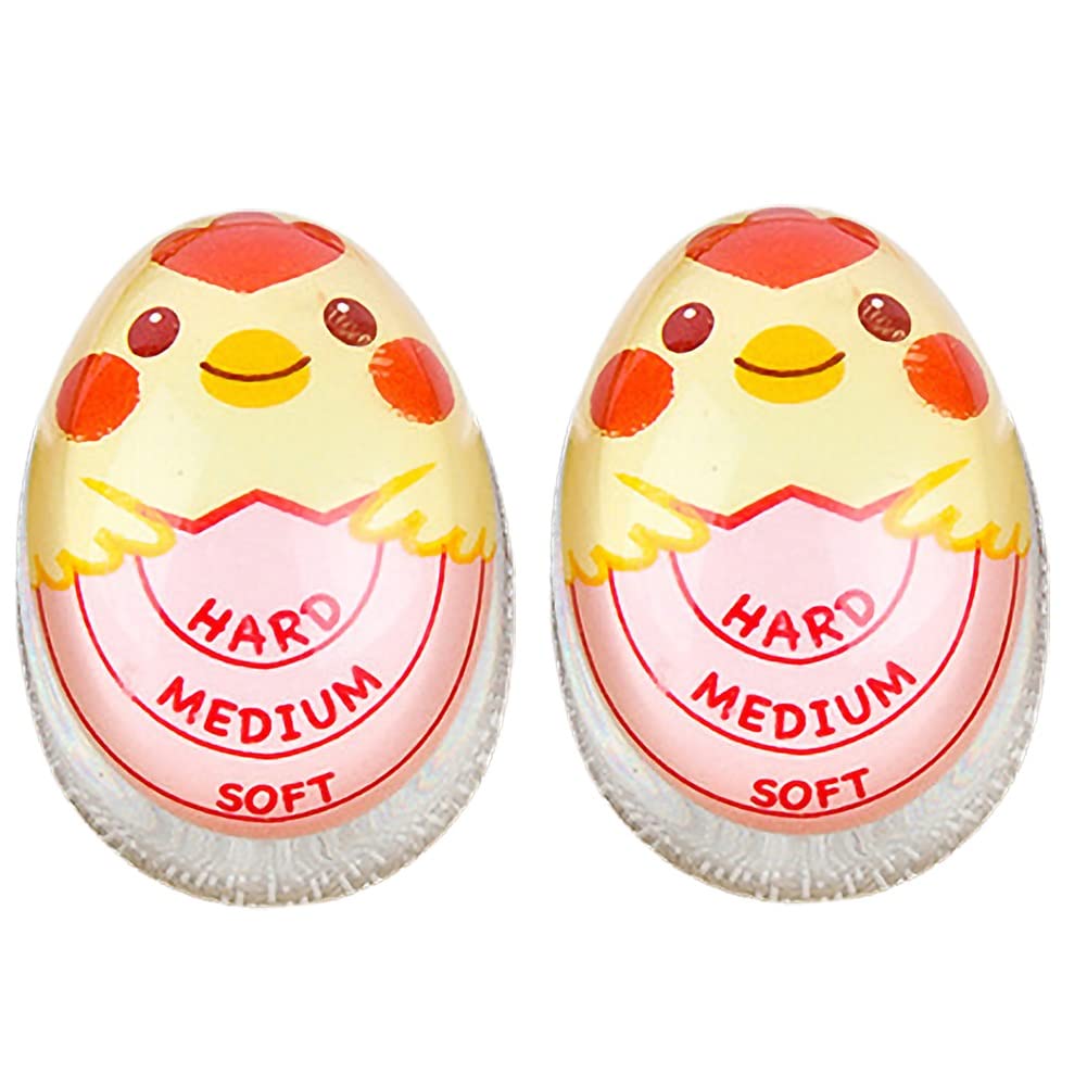 2-Pack Color Changing Egg Timer for Perfect Soft & Hard Boiled Eggs - Sensitive Kitchen Tool That Changes Color When Done - Ideal for Breakfast, Meal Prep & Hot Spring Eggs Cooking