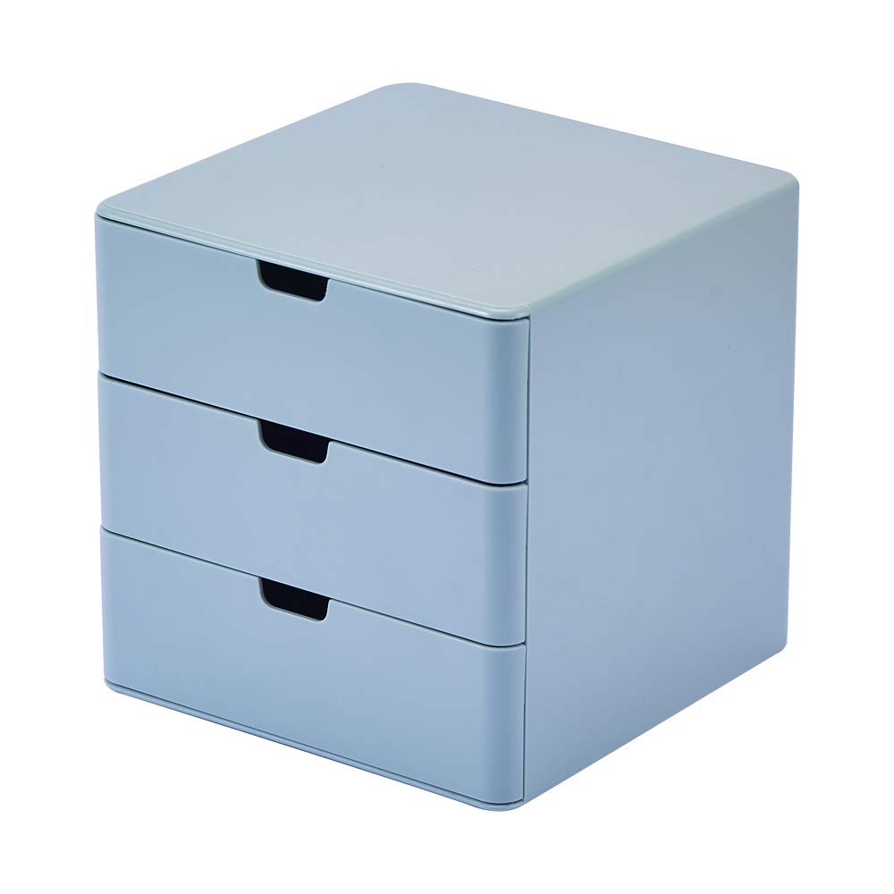 Dalanpa 3-Drawer Vanity Organizer | Compact Makeup Storage Organizer with Drawers | Perfect for Bathroom Countertop, Bedroom Dresser & Closet Organization (Blue)