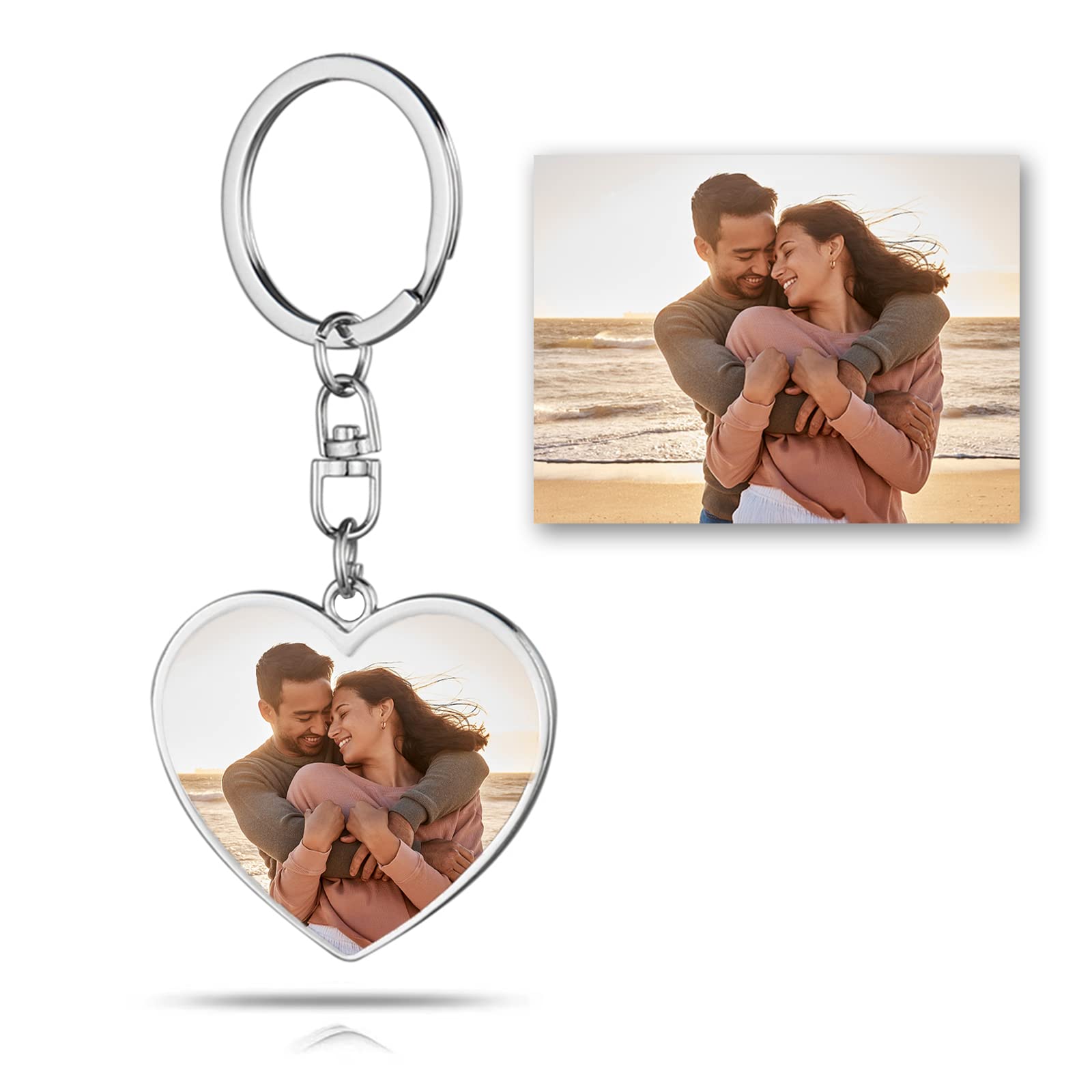 Custom Photo Keychain - Double Sided Alloy Printing with Personalized Text - Perfect for Gifts, Couples, Anniversaries & Promotions | Unique Customizable Keyrings for Everyday Use, Travel & Special Occasions