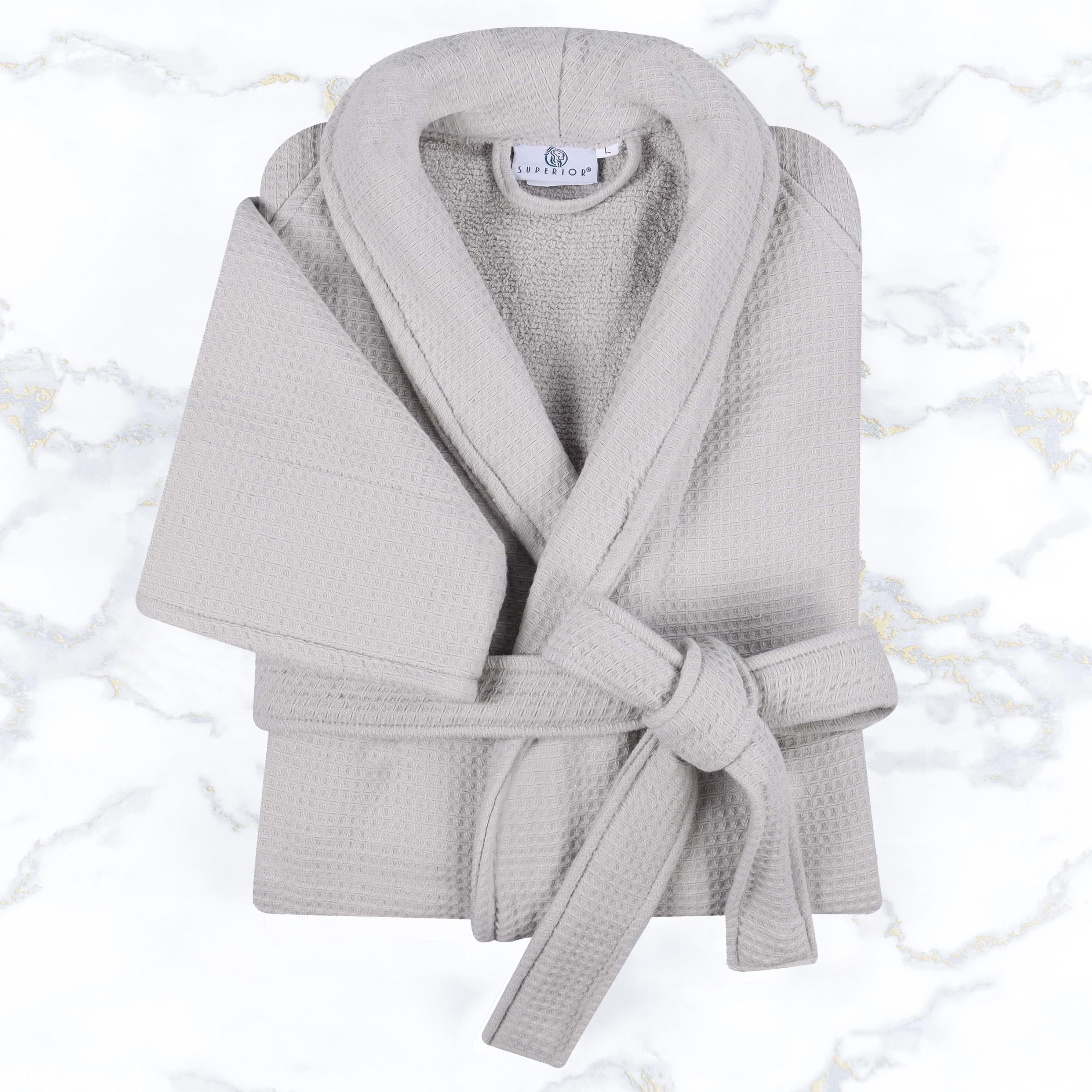 Premium Waffle Weave Cotton Bathrobe - Ultra Soft & Lightweight Unisex Oversized Robe for Men & Women | Perfect for Spa, Lounge & Post-Shower Comfort
