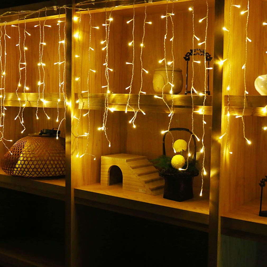 GYDING 96 LED Fairy String Lights - 4M/13Ft Warm White Christmas Icicle Lights with 8 Modes for Indoor & Outdoor Use | Perfect for Wedding, Party, Bedroom, Garden, Patio Decor