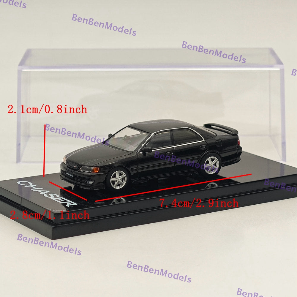 1/64 Scale Hobby Japan Toyota Chaser Tourer V (JZX100) Model Car with Mesh Front Grill - HJ643072BK 1998 Edition - Perfect for Diecast Collectors and Car Enthusiasts Display