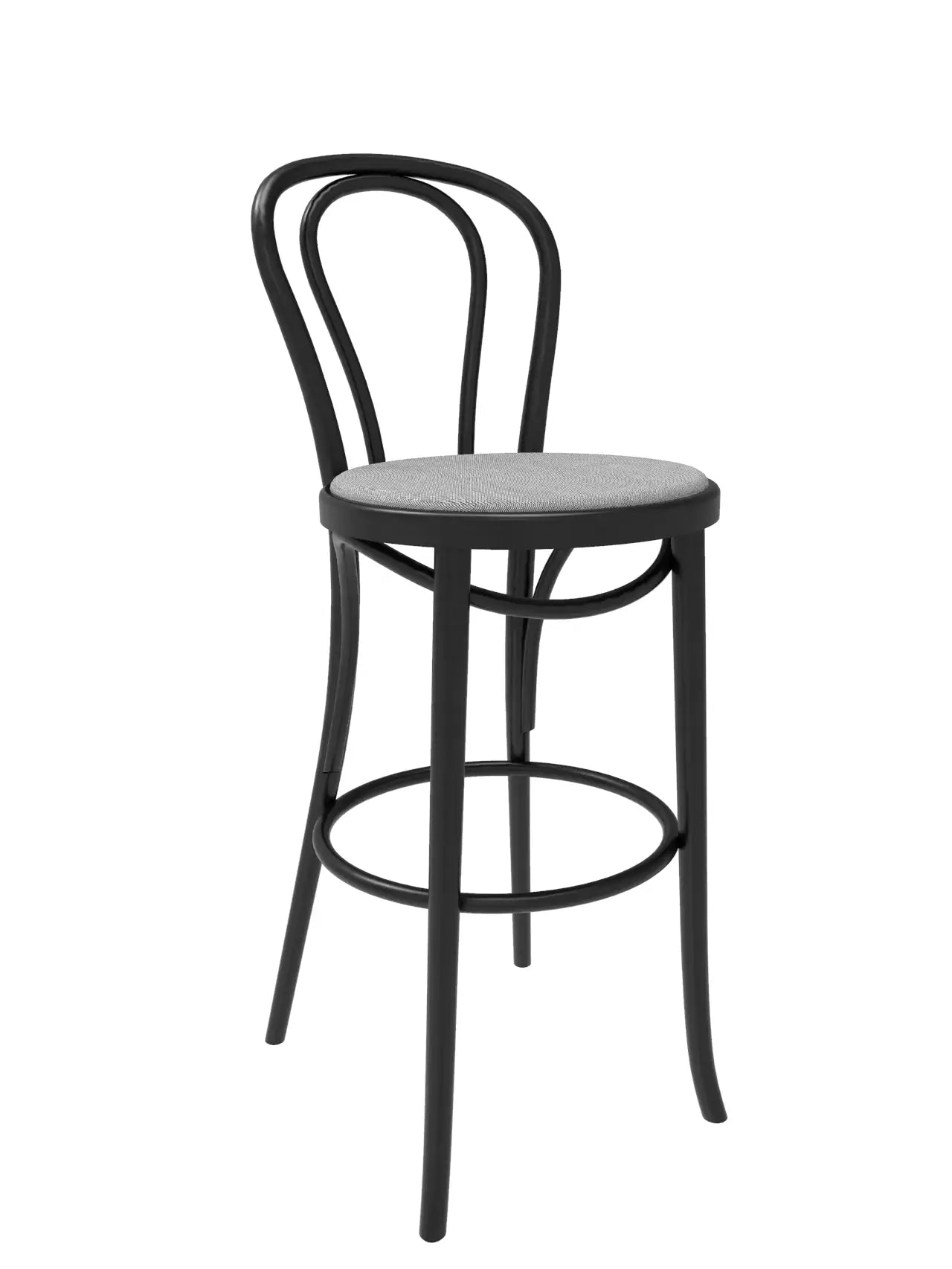 Michael Thonet No. 18 Upholstered Bentwood Stool by GTV - Classic Wooden Bar Stool for Kitchen, Cafe & Home Decor