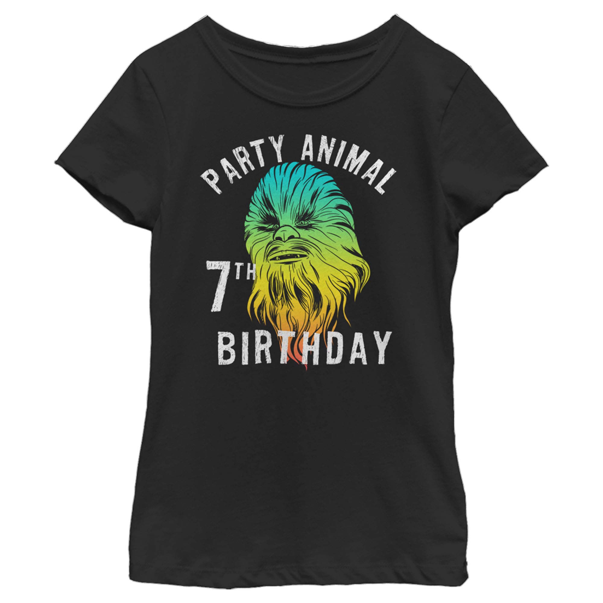 Chewie Birthday Seven Graphic T-Shirt for Girls - Cute Star Wars Inspired Outfit for Birthday Parties & Casual Wear