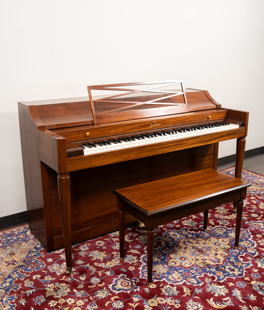 Acrosonic by Baldwin Spinet Piano - Satin Walnut Finish | Serial Number 743223ACRO | Perfect for Home, Studio & Small Venue Performances