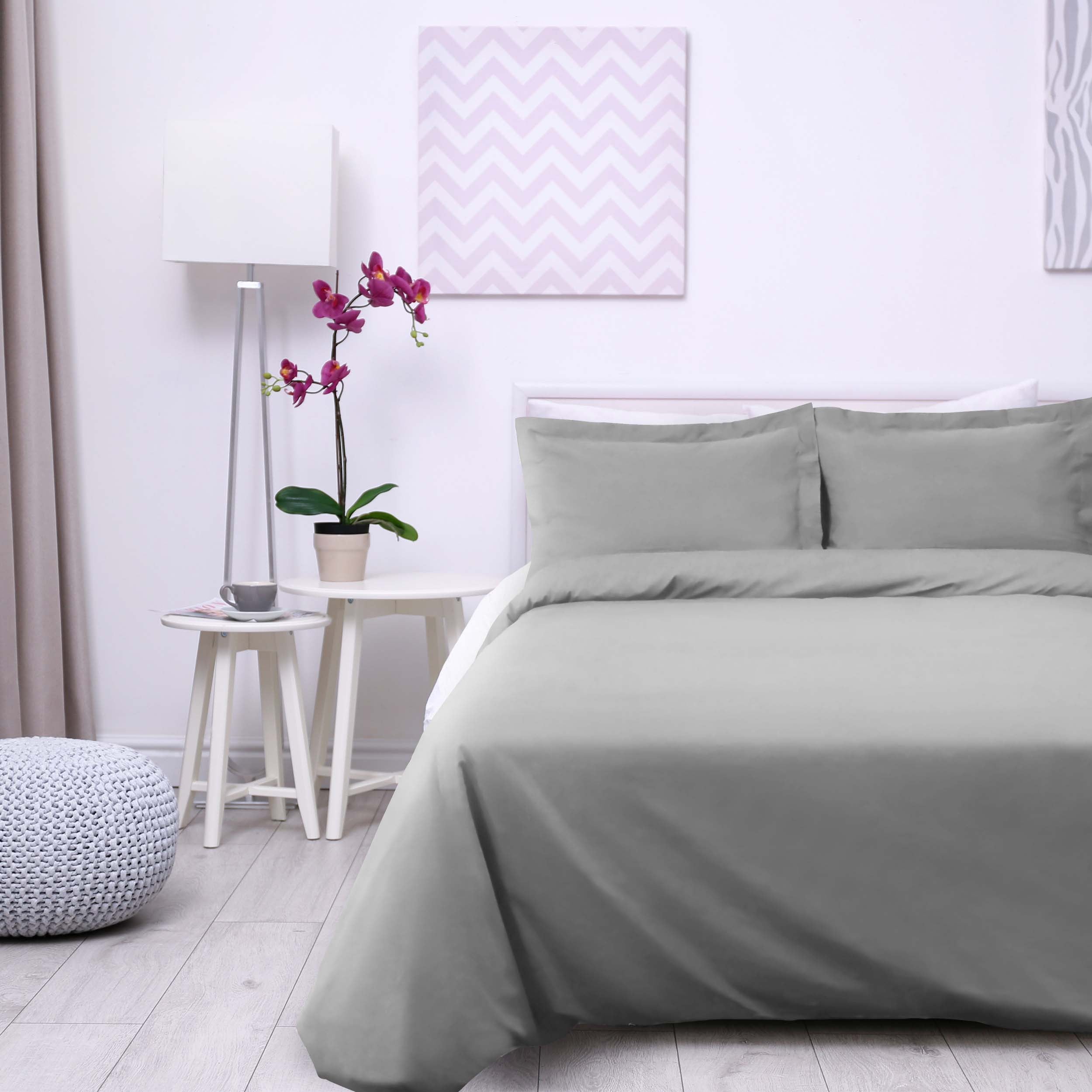 300 Thread Count Cotton Percale Solid Duvet Cover Set - Queen Size, Breathable & Soft Bedding Set for All Seasons - Perfect for Master Bedroom, Guest Room & Hotel Use