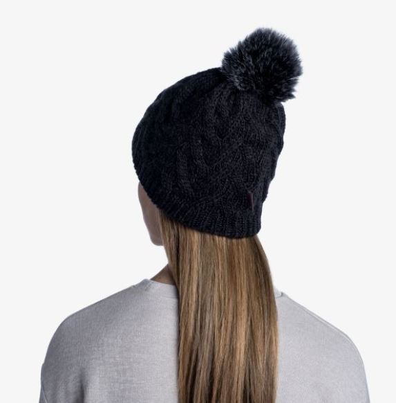 BUFF Knit Hat Caryn Graphite - Warm Winter Beanie for Men & Women - Perfect for Skiing, Hiking & Outdoor Activities