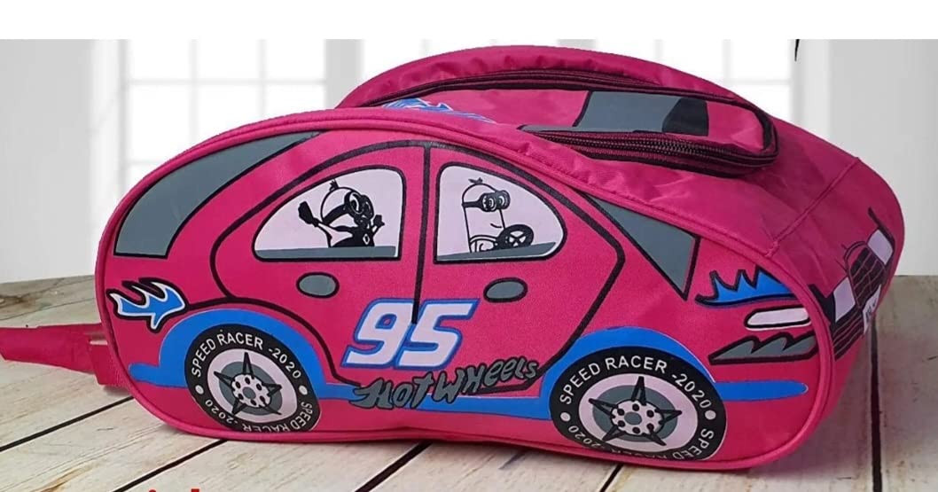 Cute Pink Car-Shaped Backpack for Girls - Durable Kids School Bag for Elementary Students | Perfect for School, Travel & Daily Use