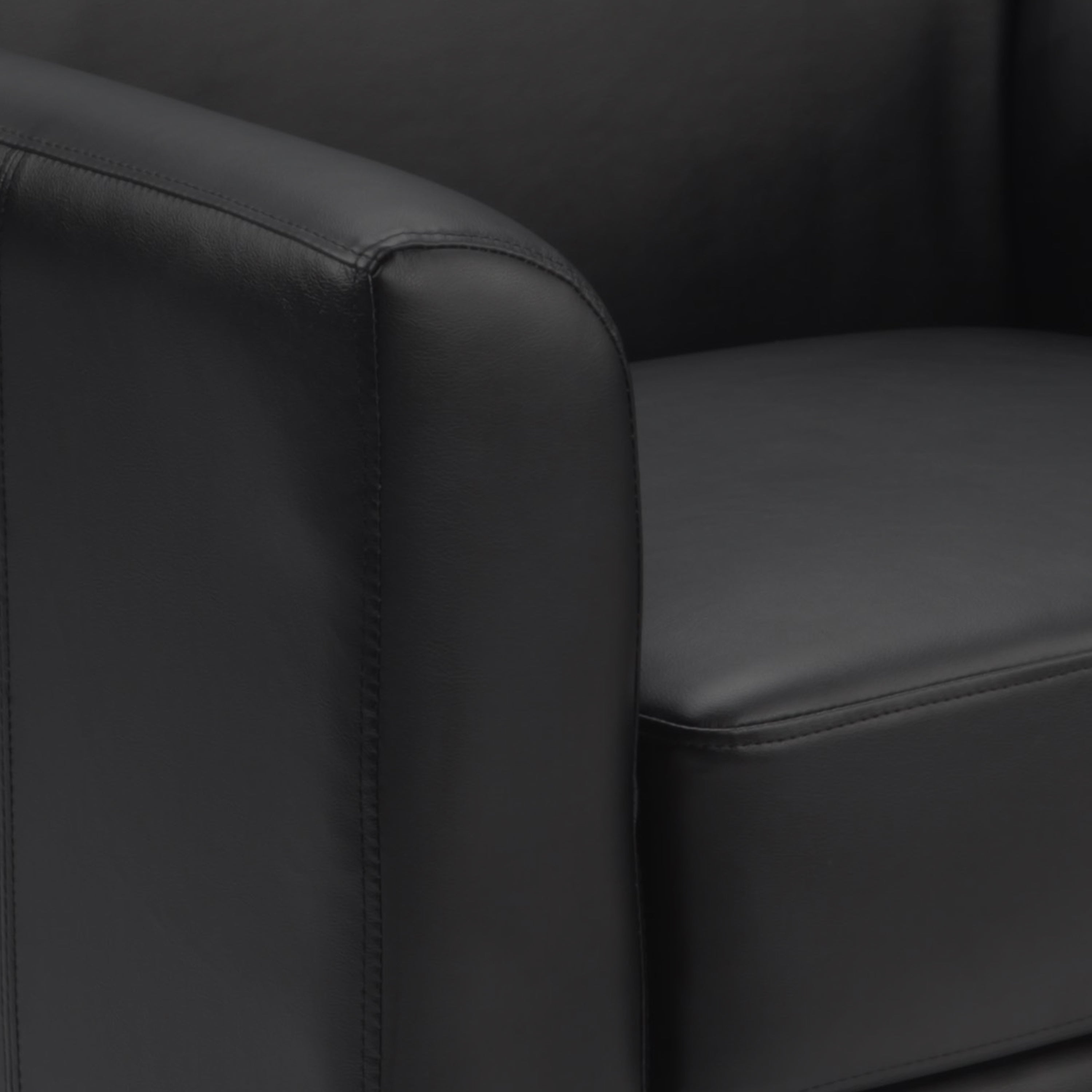 FLASH HERCULES Diplomat Series Black LeatherSoft Office Chair - Ergonomic Executive Desk Chair for Home & Business Use