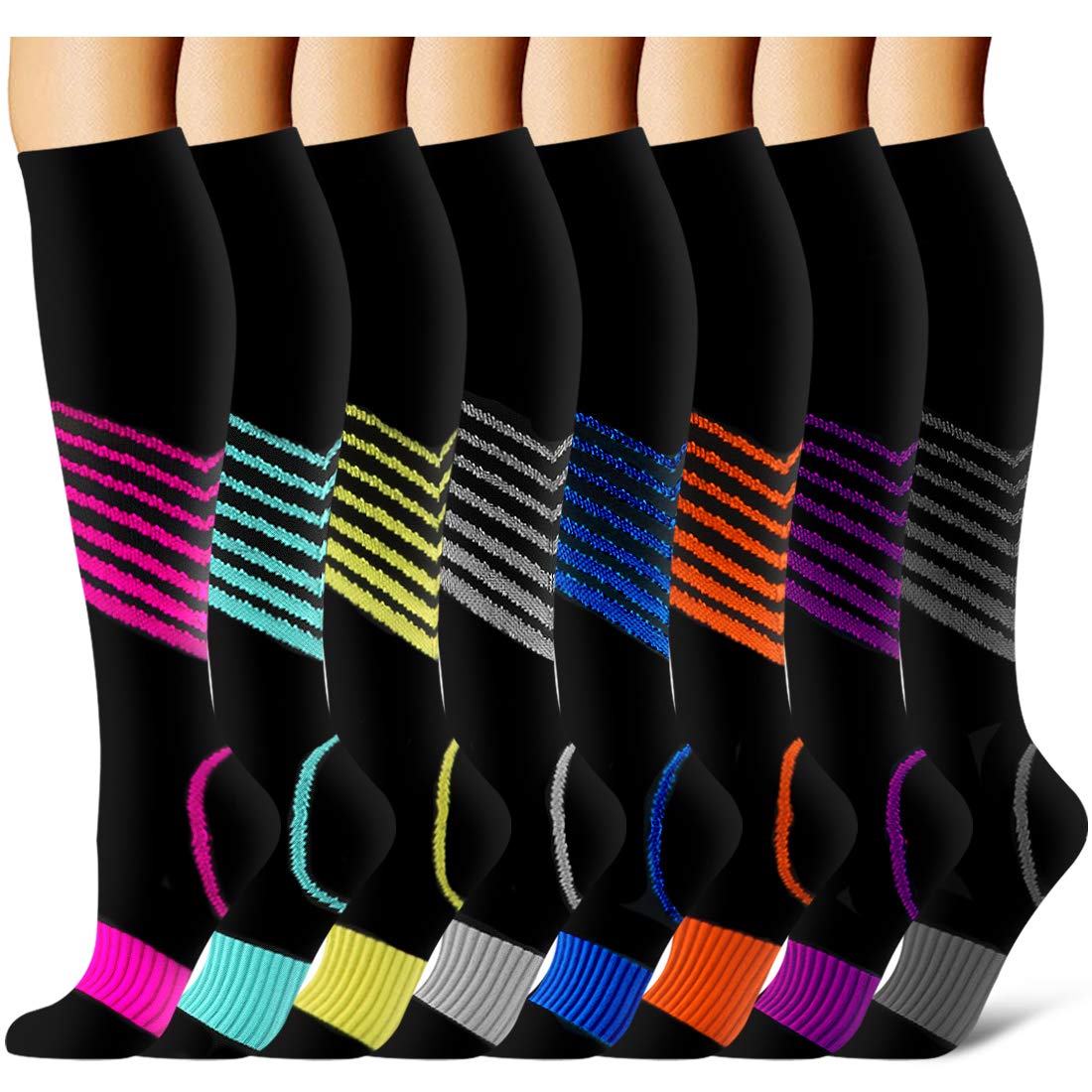 Best Compression Socks for Women & Men - Improve Blood Circulation & Leg Support - Perfect for Running, Sports, Nursing, Travel & Long Flights