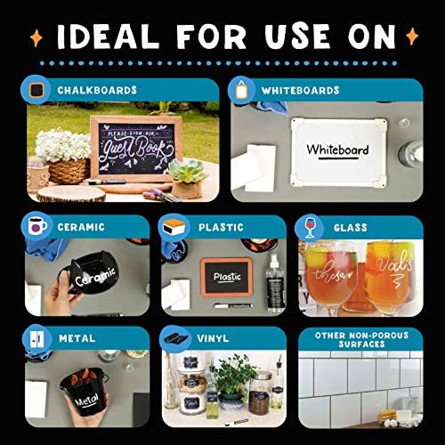 VersaChalk White Liquid Chalk Markers - 10 Pack with 5mm Bold Tip | Erasable & Washable Chalkboard Pens for Blackboards, Windows, Glass & Non-Porous Surfaces | Perfect for Restaurant Menus, Classroom Teaching, Retail Signs & DIY Home Decor