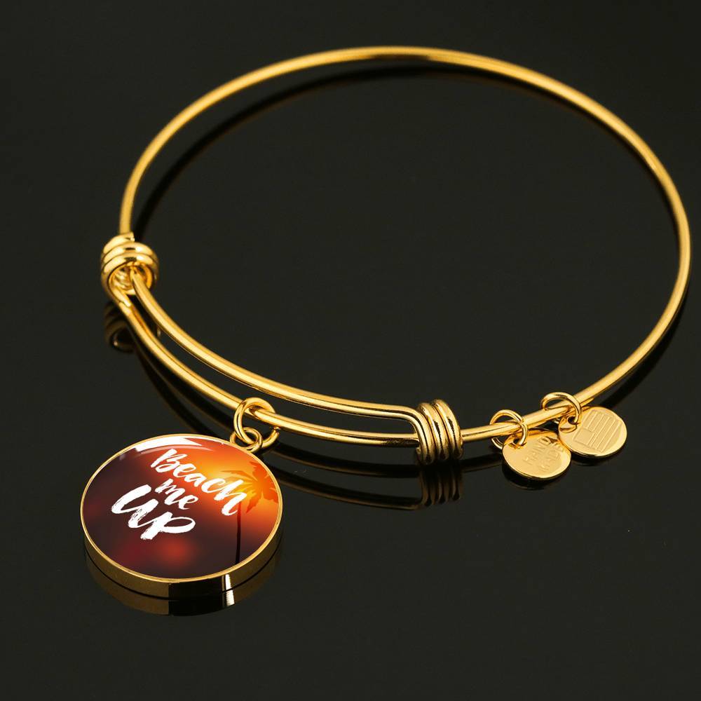 Beach Me Up Bangle Bracelet - Trendy Adjustable Summer Jewelry for Women - Perfect for Beach Vacations, Pool Parties & Boho Fashion