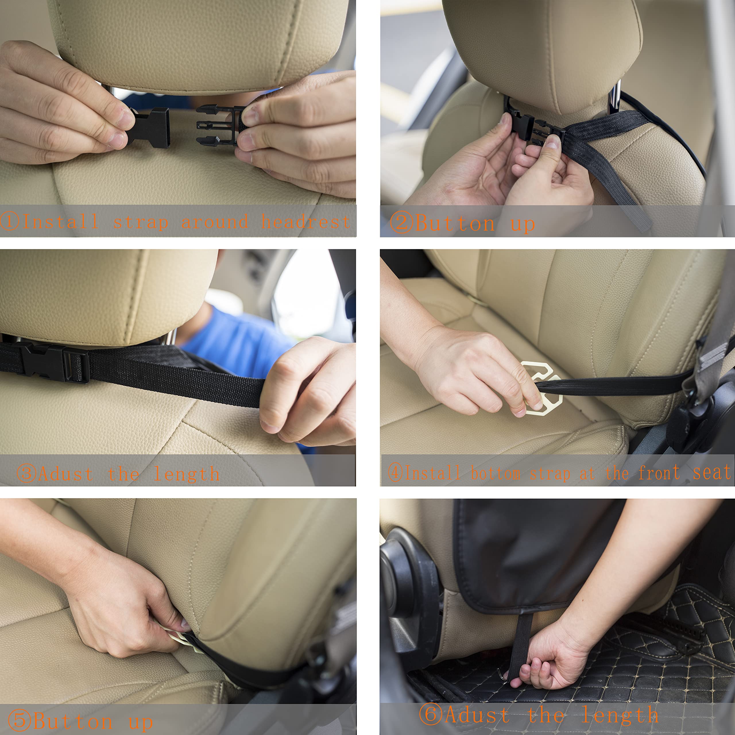 Foldable Car Back Seat Organizer with PU Leather Table Tray - Kids Travel Organizer, Backseat Storage Pocket & Tablet Holder - Perfect for Road Trips, Snacks, and Entertainment
