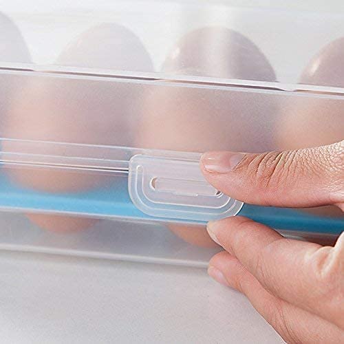 Portable 15-Grid Egg Storage Container - Transparent Plastic Refrigerator Organizer Tray with Handle for Fresh Eggs (Pack of 1) - Perfect for Kitchen, Camping, and Farm Fresh Egg Storage
