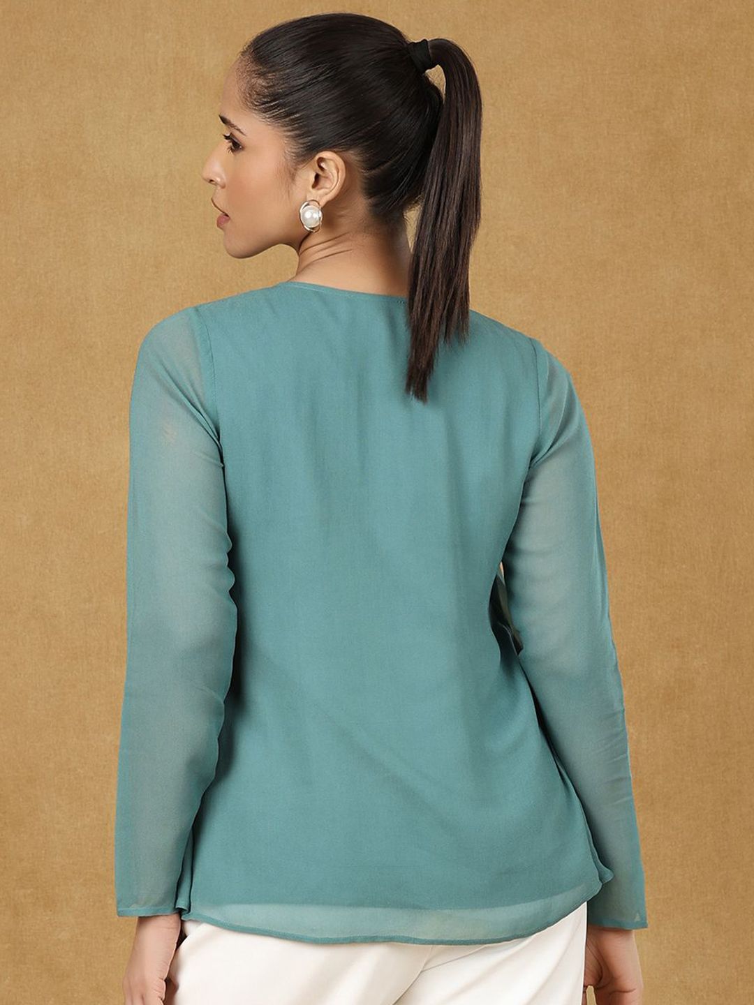 Elegant Green A-Line Top for Women - Flattering Fit & Stylish Casual Wear | Perfect for Office, Dates & Everyday Outfits