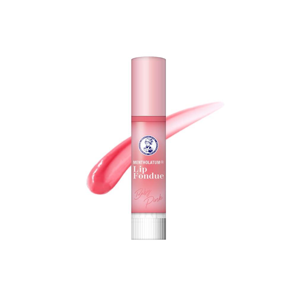 Mentholatum Lip Fondue Melty Lip Balm - Baby Pink Tinted Moisturizing Lipstick 3.2g - Hydrating & Nourishing for Dry Lips - Perfect for Daily Use, Makeup Looks & On-the-Go Application