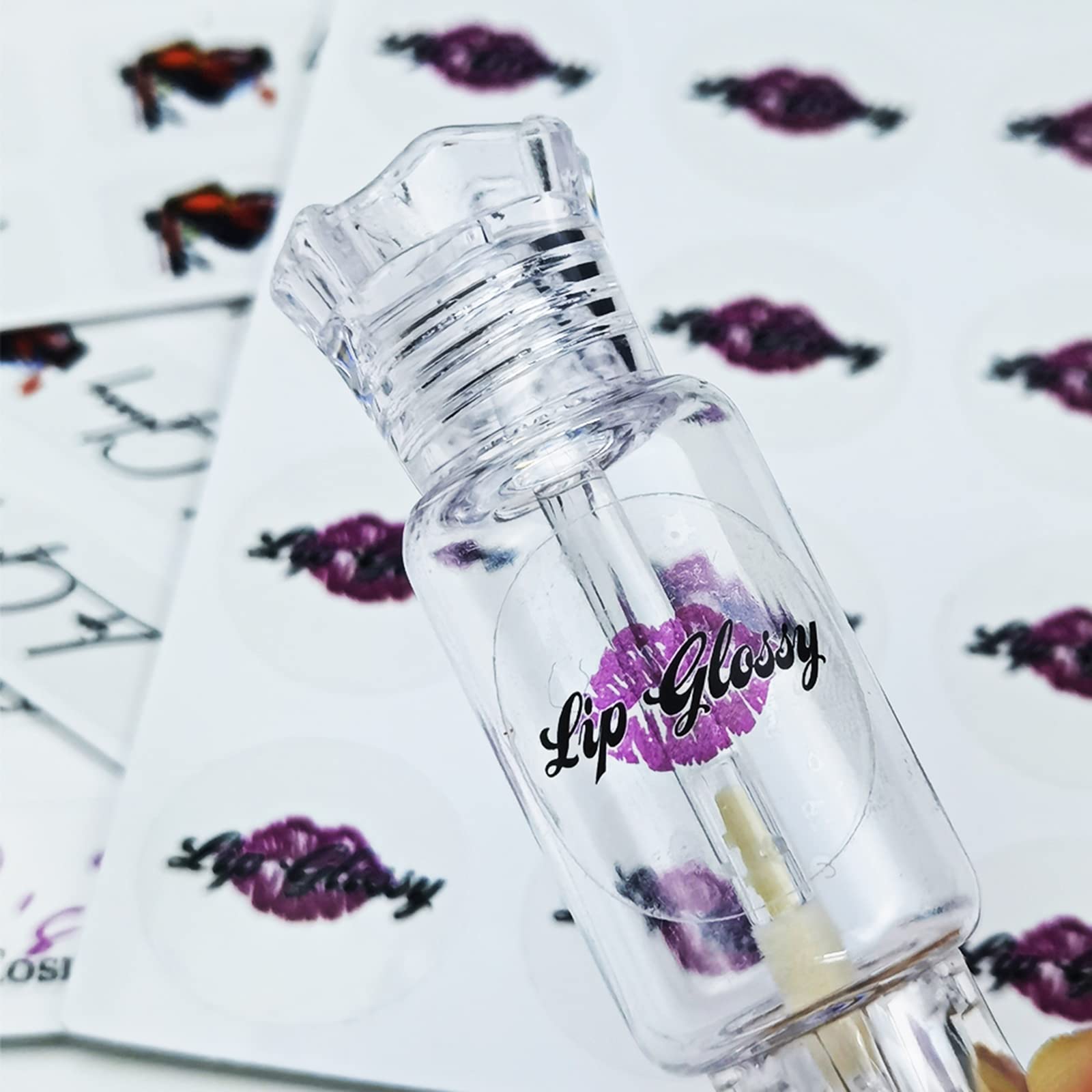 Custom Logo Stickers 100 Pack - Personalized Clear Lipstick Labels & Bubble Stickers (25mm Diameter) - Perfect for DIY Crafts, Product Branding & Gift Packaging