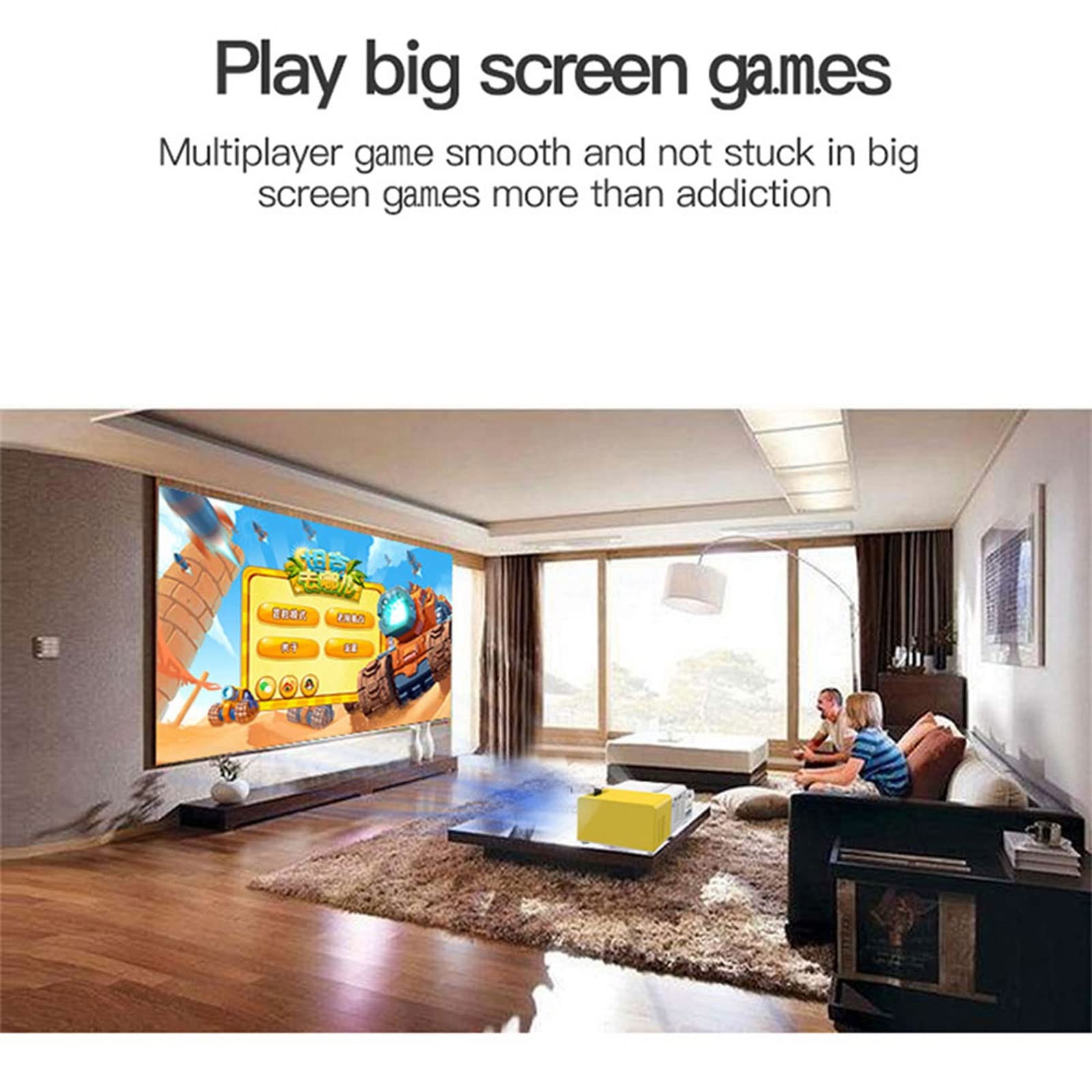 Rwlre Portable LED Projector - Mini Home Theater Projector with 1080P Support, HDMI & USB Input, Built-in Speaker - Ideal for Movies, Gaming & Outdoor Camping (320x240 Resolution, Black with Tripod, EU Plug)