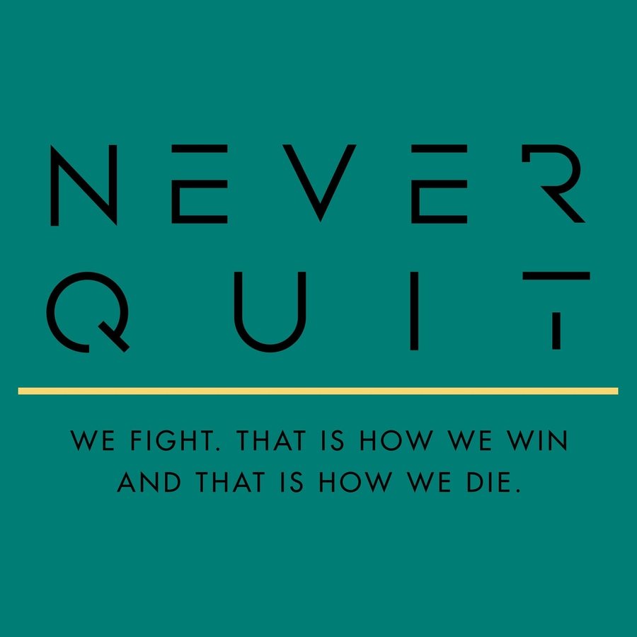 Never Quit Motivational T-Shirt for Men & Women - Heather Aqua Color - Gym Workout & Everyday Wear