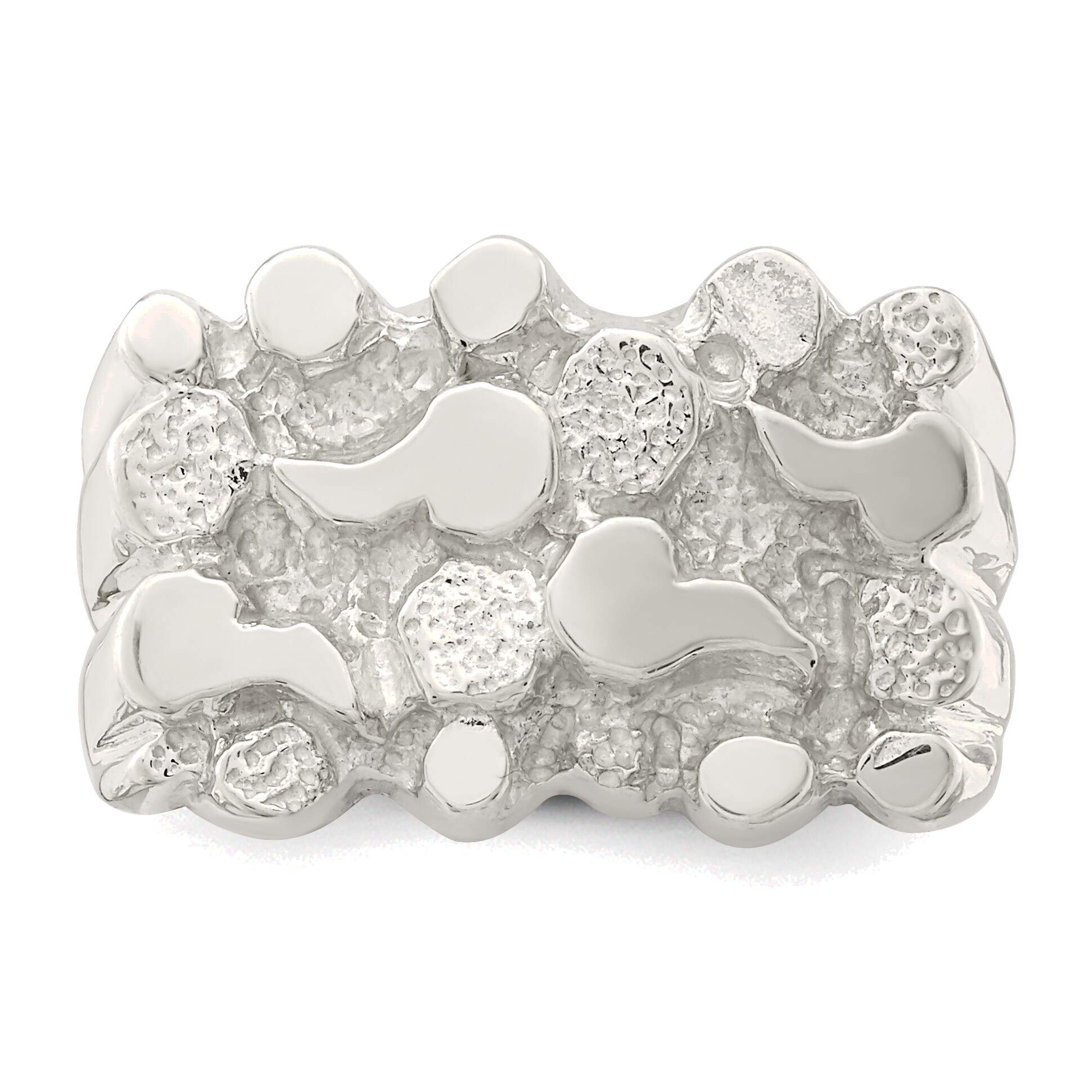 Bonyak Solid Sterling Silver Women's Nugget Ring Size 7 - Elegant Minimalist Jewelry for Everyday Wear, Gift for Her, Wedding, Anniversary & Special Occasions