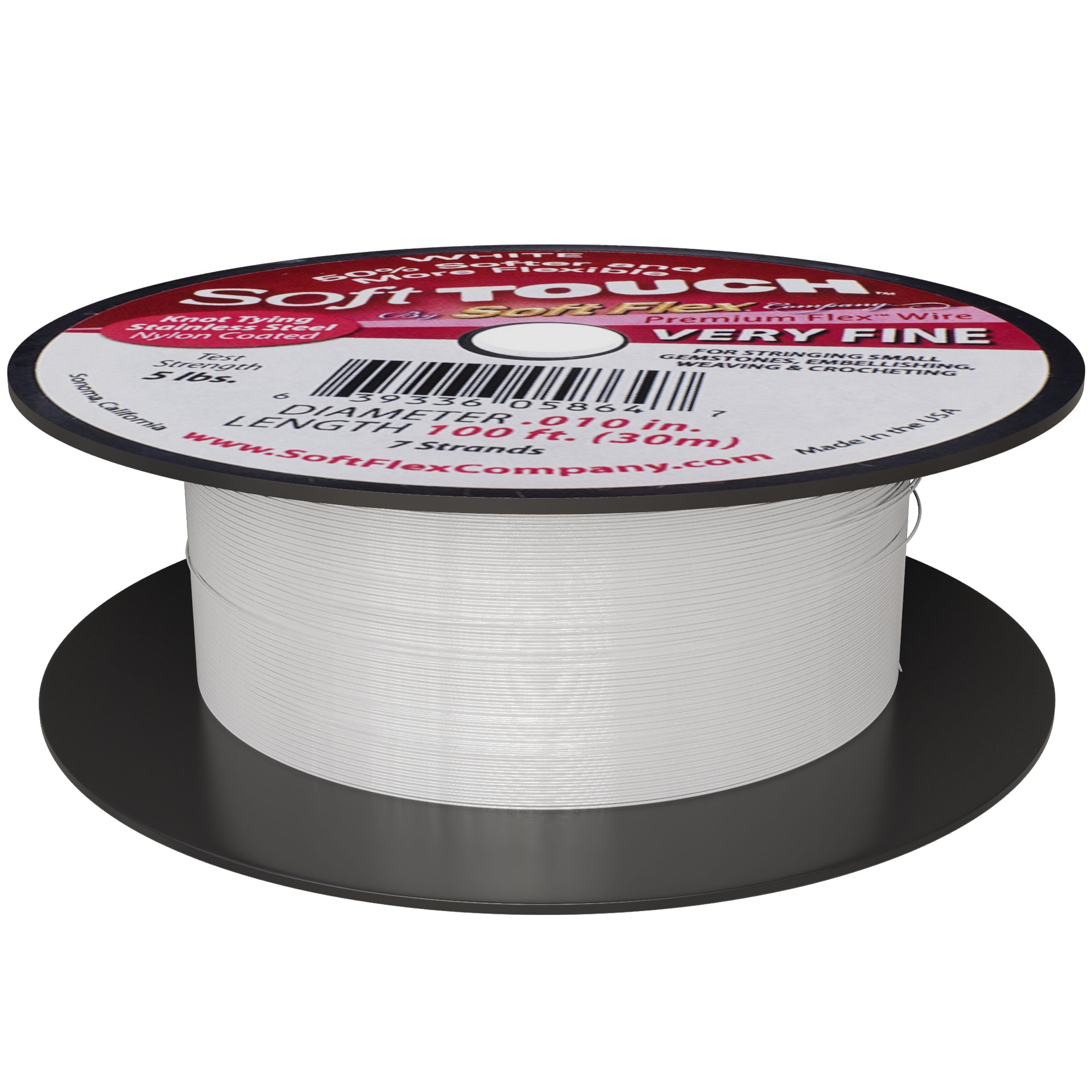 Soft Flex Kink Resistant Beading Wire - 0.10mm Ultra Fine Jewelry Making Wire (100ft) - Perfect for Delicate Necklaces, Bracelets & DIY Bead Crafting