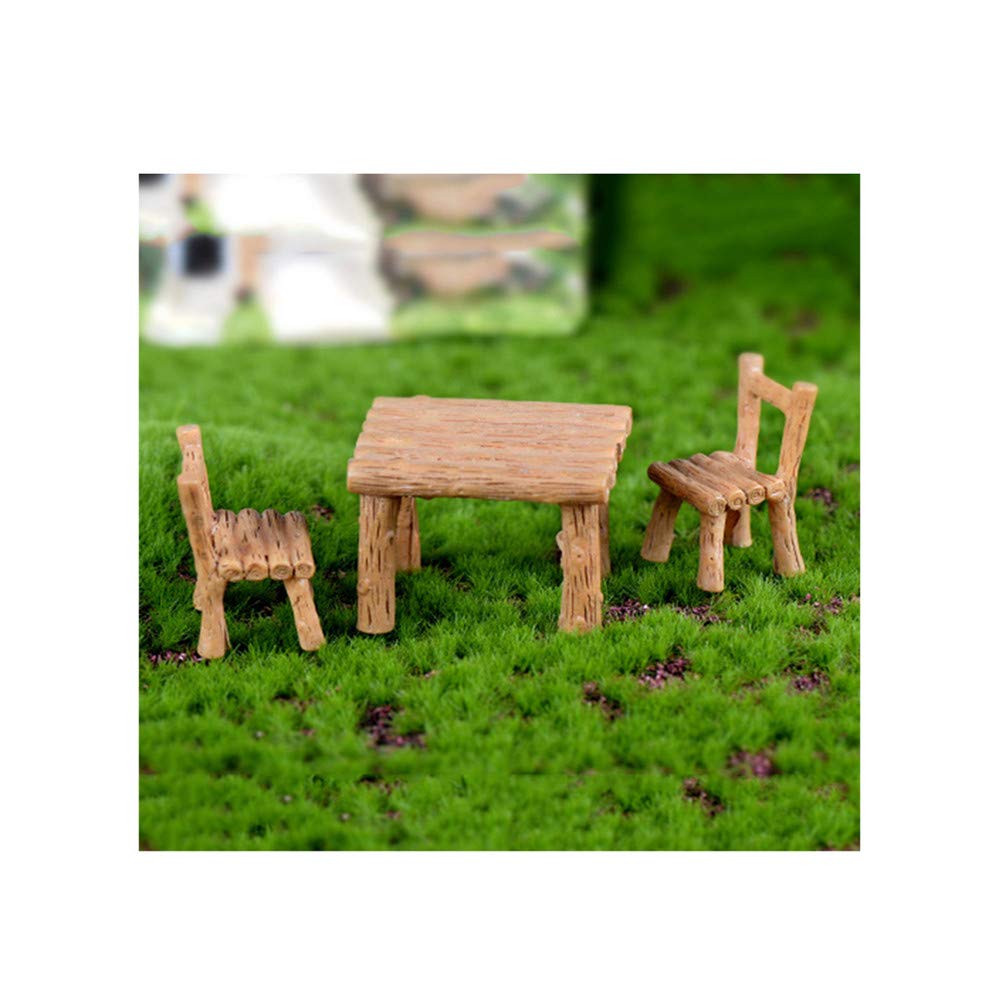 Miniature Fairy Garden Ornaments Set - DIY Terrarium Dollhouse Table & Chairs Furniture for Home Decor, Party Favors, and Kids Playroom Accessories