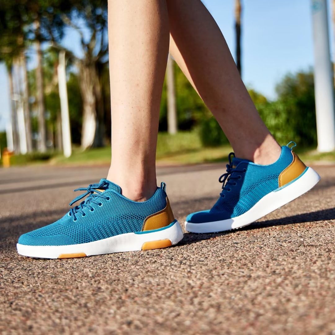 OrthoComfoot Women's Orthopedic Sneakers for Plantar Fasciitis Relief - Comfortable Arch Support Walking Shoes with Orthotic Insoles for Foot & Heel Pain - Fashionable Casual Supportive Sneakers for Work, Travel & Daily Wear