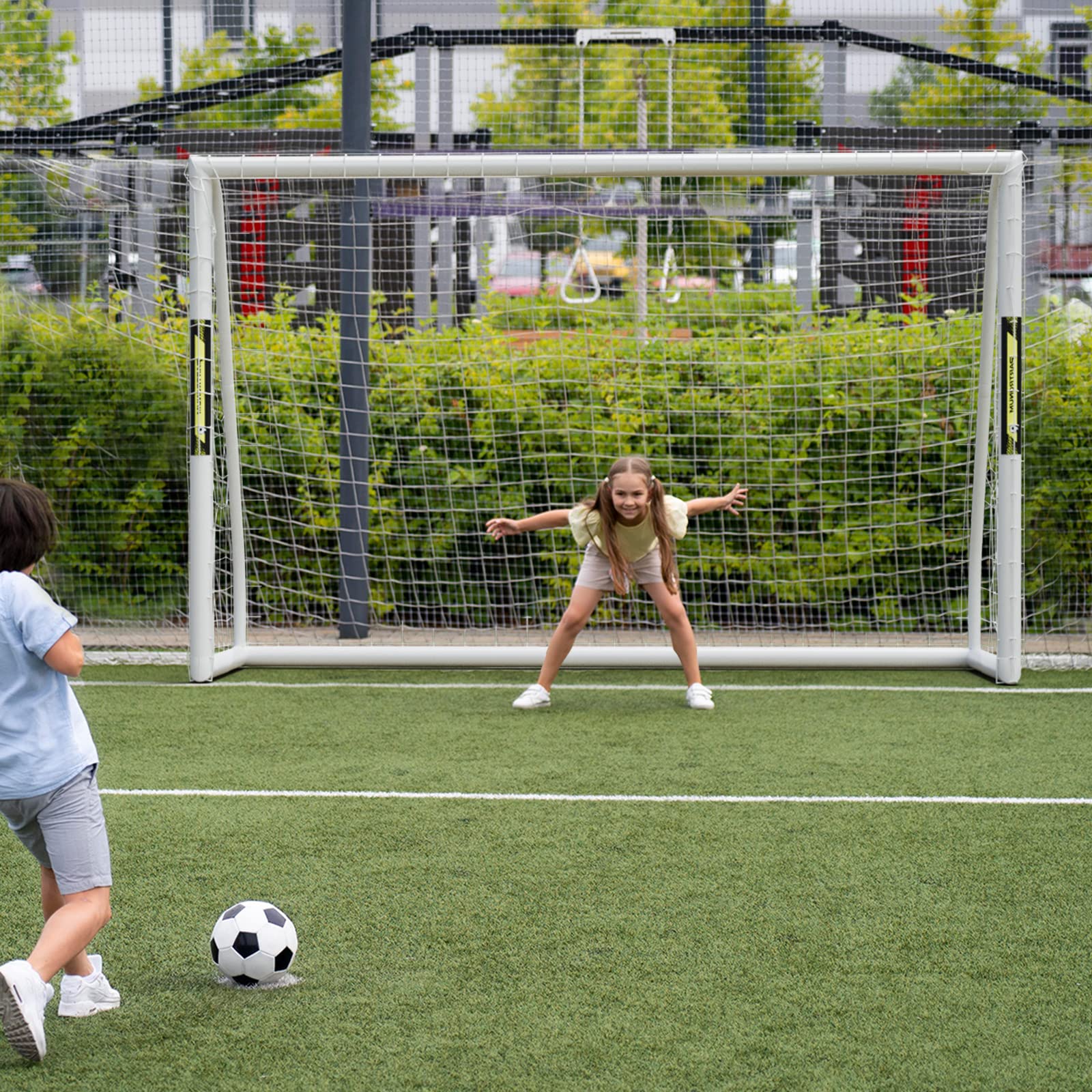 Portable Soccer Goal Net 12x6FT/10x6.5FT/8x6FT/8x5FT/6x4FT with Carry Bag & Durable HPVC Frame - Perfect for Backyard, Training, and Youth Soccer Practice