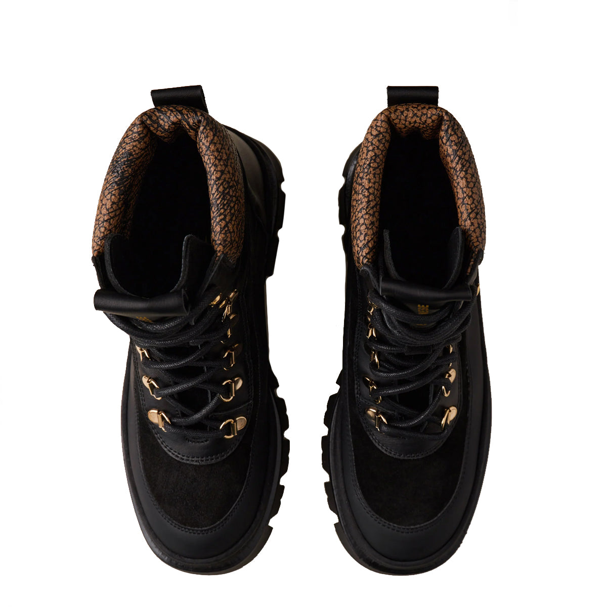 Borbonese Combat Boots for Women - Black Leather Military Style Ankle Boots (6DA940CF8) - Perfect for Casual Outfits, Streetwear & Winter Fashion