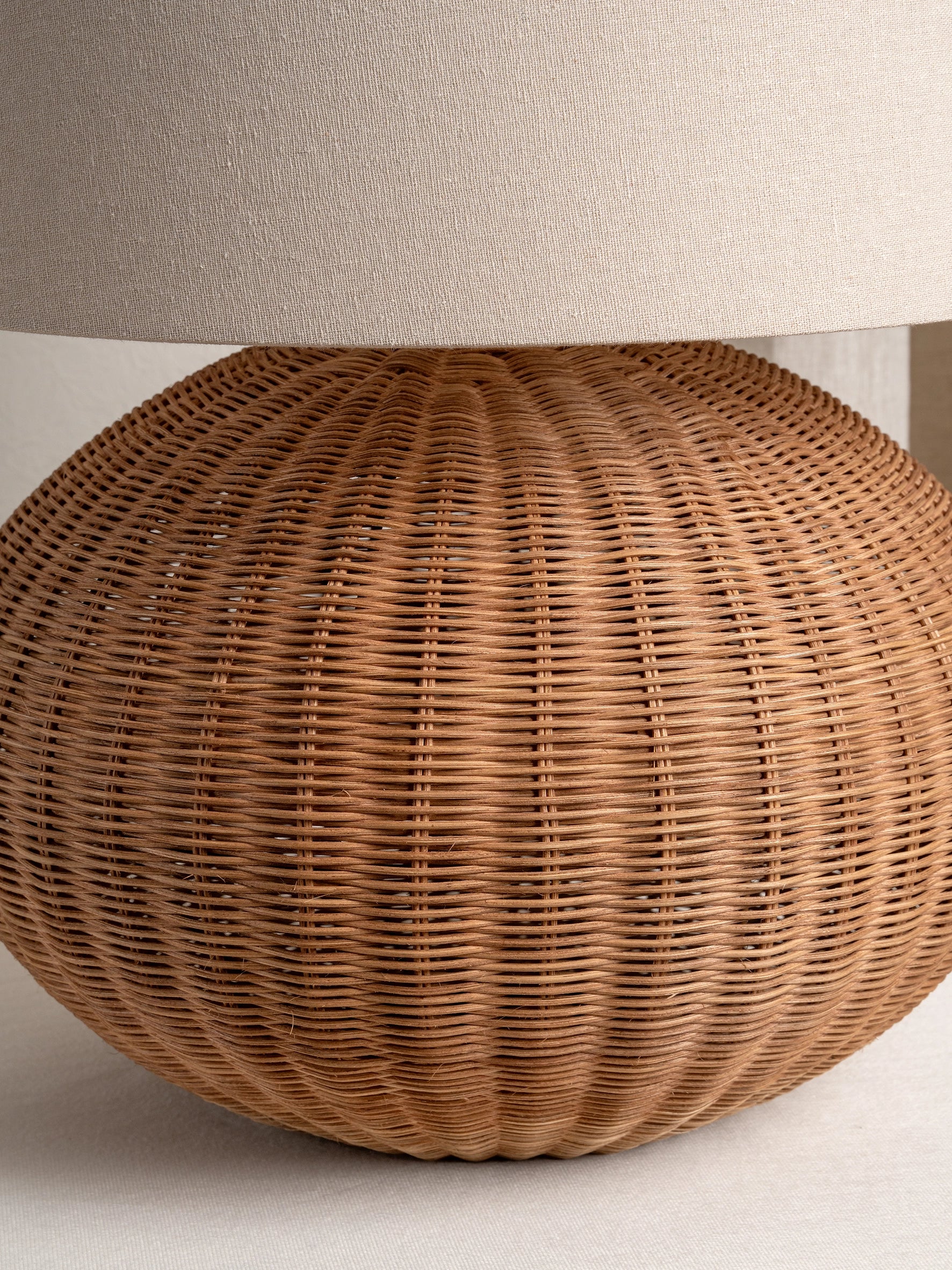 Sanvi Extra Large Rattan Globe Table Lamp - Stylish Boho Home Decor for Living Room, Bedroom, or Office Lighting