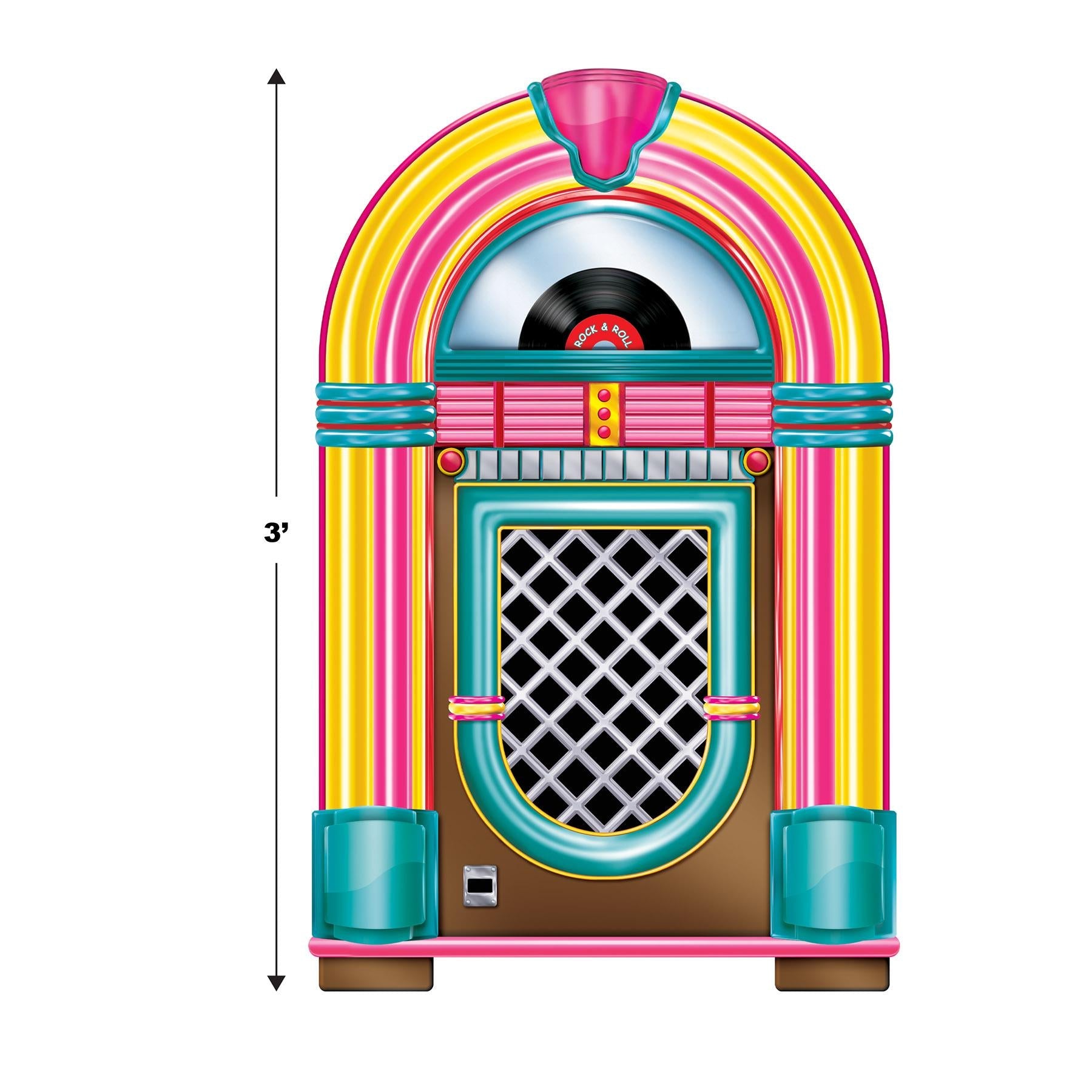 12 Pack Beistle Jukebox Party Cutout Decorations - Retro Diner Theme Party Supplies for 50s, 60s Themed Events, Birthday & Wedding Decor