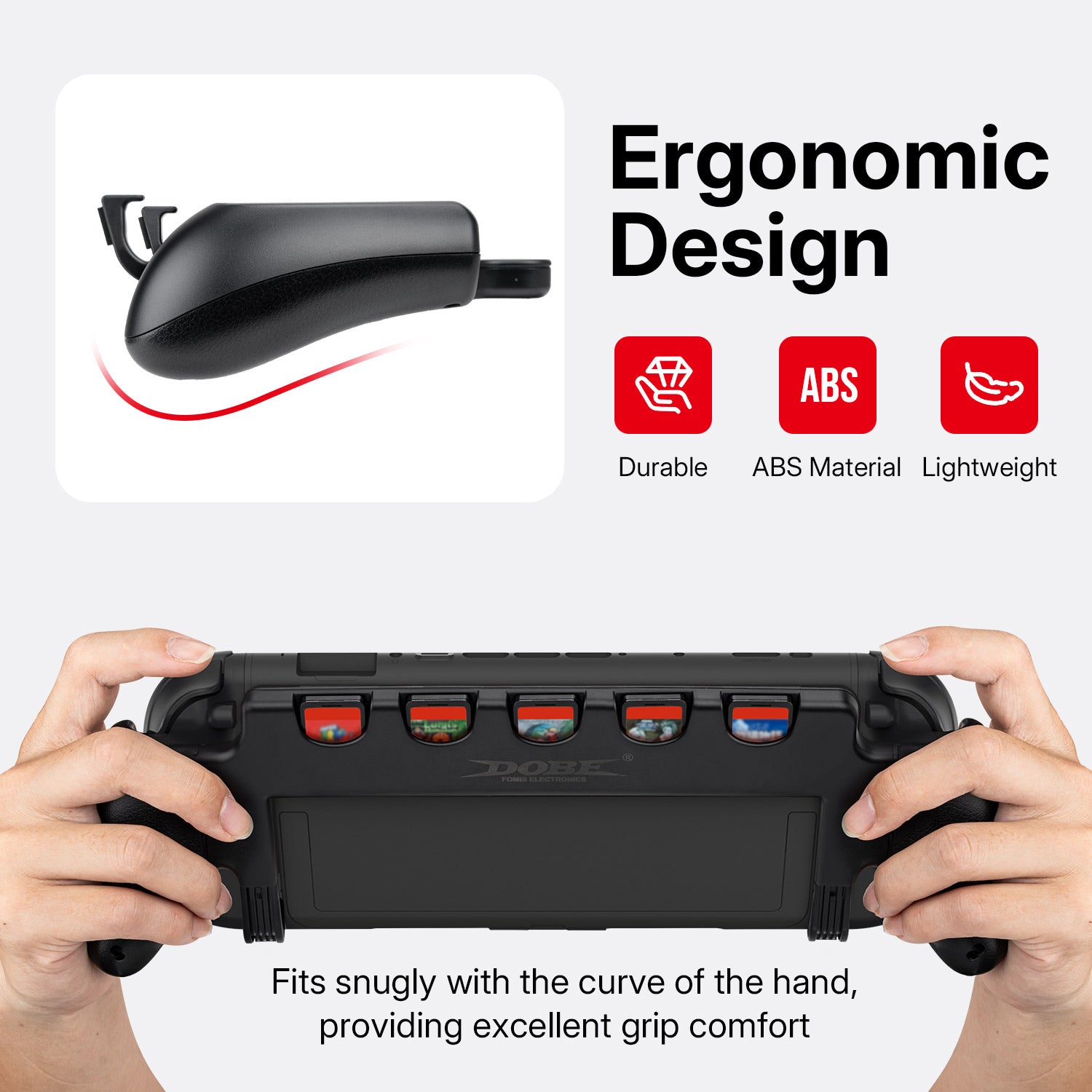 DOBE Nintendo Switch 2 Console Grip with Game Card Storage Holder - Black (TNS 3179) | Ergonomic Controller Grip for Comfortable Gaming, Travel & Home Use