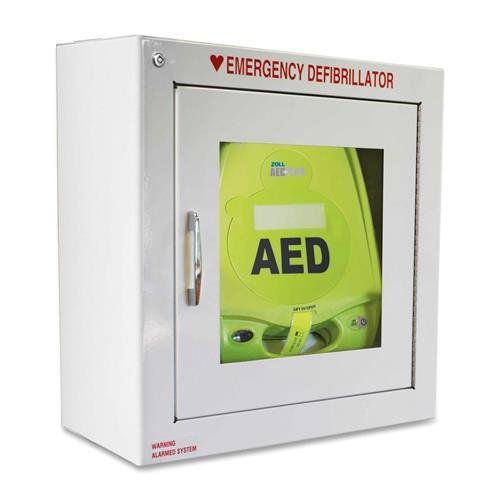 ZOLL AED Plus Standard Size Cabinet with Audible Alarm - White Metal Wall Mount Cabinet for Emergency Defibrillator Storage - Ideal for Offices, Schools & Public Spaces