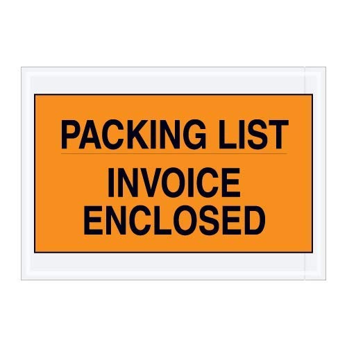 TapePlanet 1000 Packing List Envelopes 7x10 Inches - Orange Invoice Enclosed Envelopes for Shipping & Business Documents - Ideal for Ecommerce, Warehouse, and Office Use