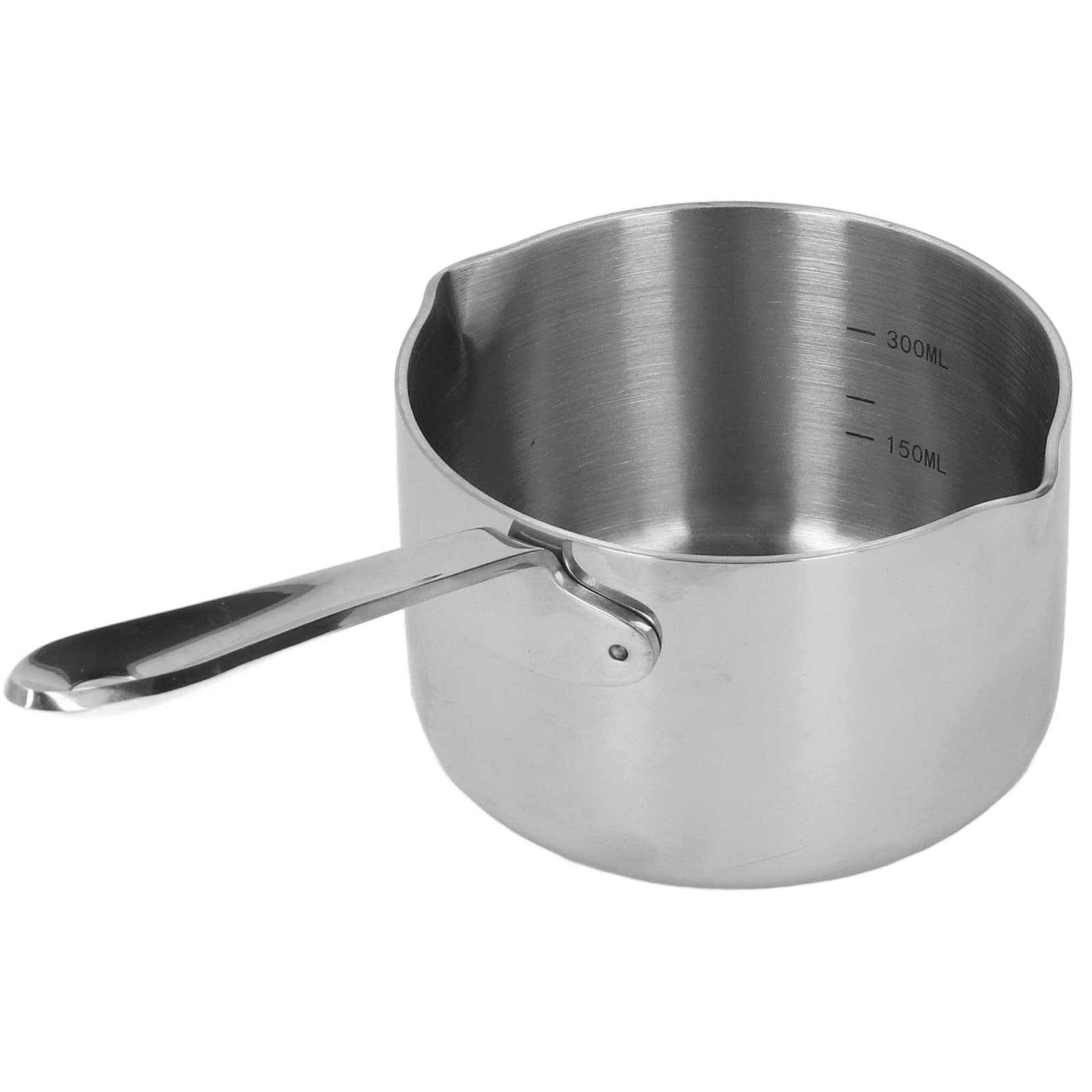 Stainless Steel Milk Pot with Induction Bottom - Dual Pour Spouts, Classic Design for Melting Chocolate & Butter - Perfect for Candy Making, Baking & Coffee Shops