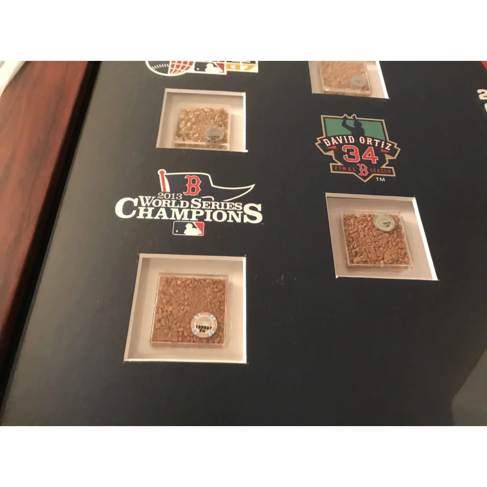 David Ortiz Career Retirement Game Used Dirt Collage #/150 Framed Memorabilia - Boston Red Sox Collectible for Sports Fans & Home Decor