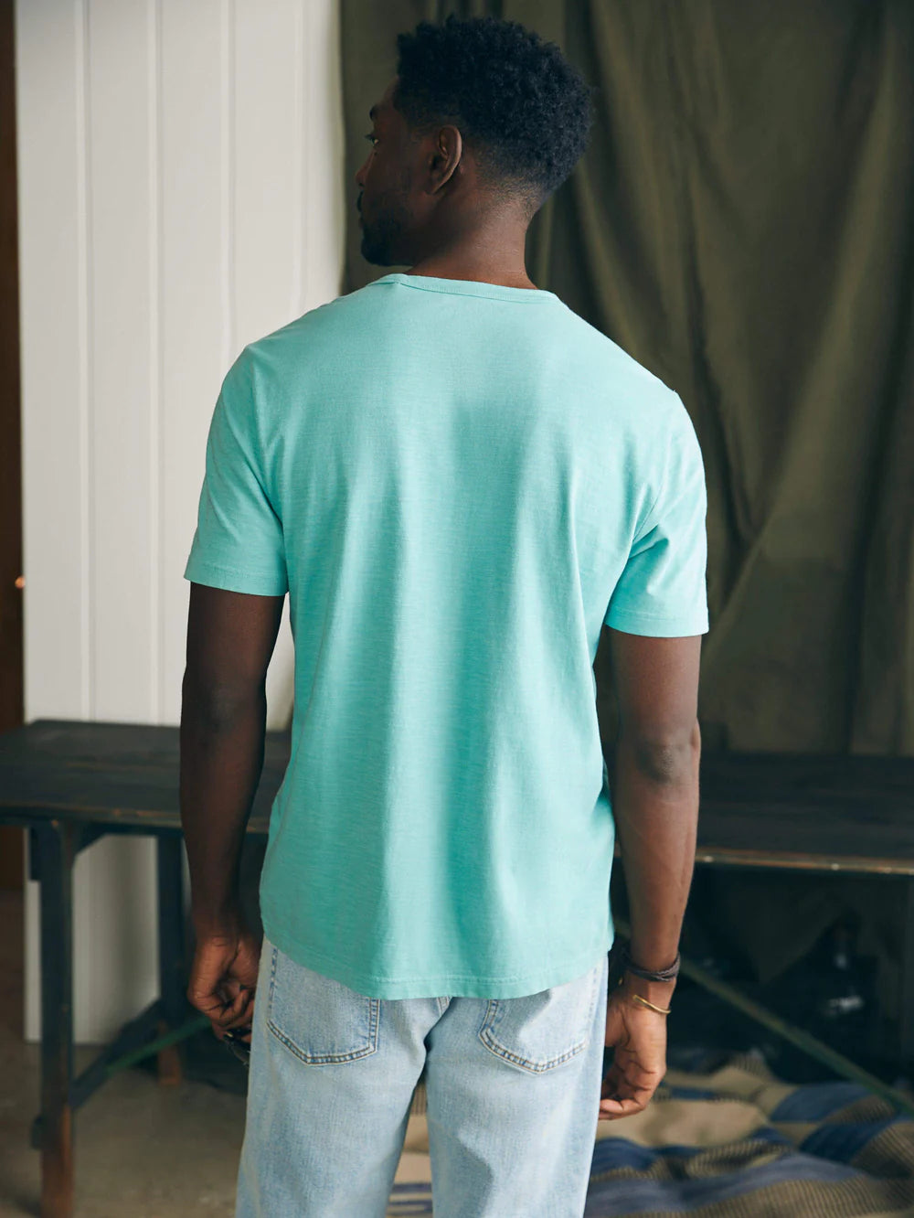 FAHERTY Men's Sunwashed Pocket Short Sleeve T-Shirt - Soft Cotton Casual Tee for Summer, Beach, and Everyday Wear