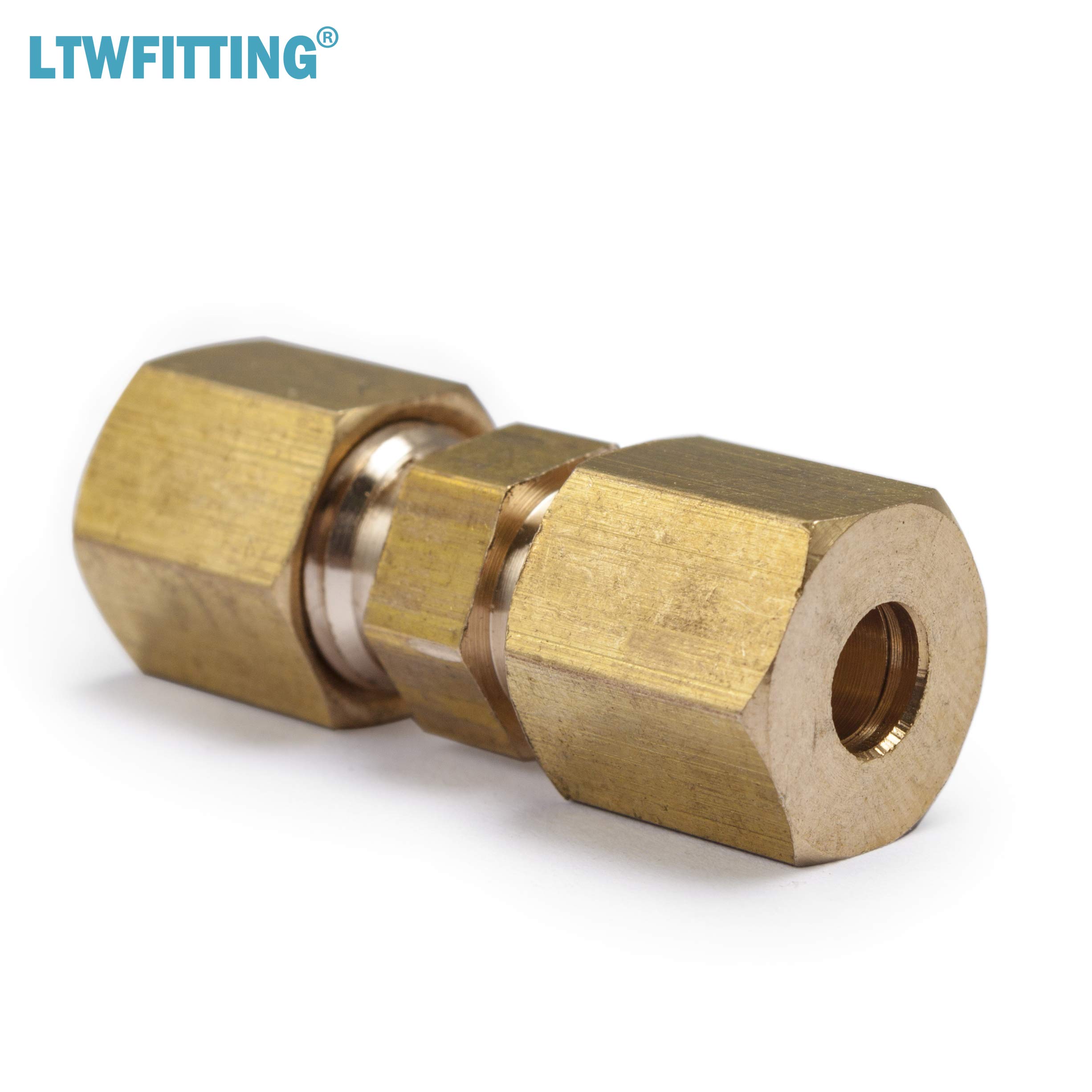 LTWFITTING 3/16-Inch OD Brass Compression Union Fitting (Pack of 400) - Perfect for Plumbing, HVAC, and Industrial Pipe Connections