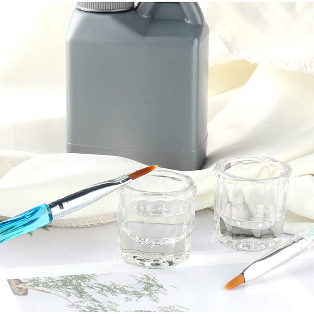 2 Pack Clear Glass Dappen Dish for Nail Art - Acrylic Liquid & Powder Holder, Monomer Bowl for Professional Nail Extensions & Manicures - Perfect for Salon, Home DIY & Nail Artists