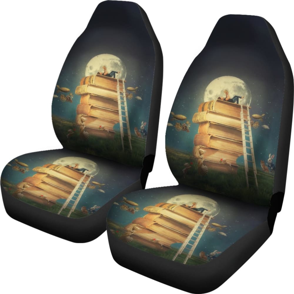 Premium Book-Themed Car Seat Covers for Readers - Comfortable & Stylish Car Accessories for Book Lovers - Perfect for Commuting, Road Trips & Reading Enthusiasts