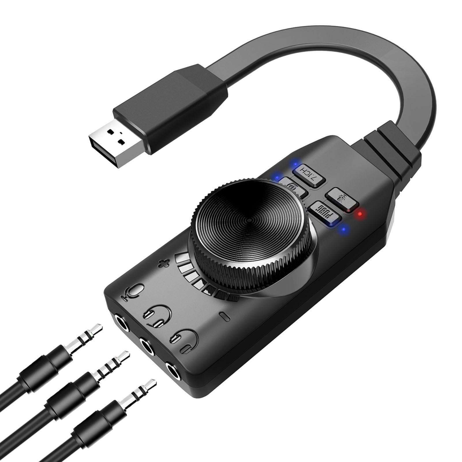 Uozonit USB Audio Adapter - Virtual 7.1 Surround Sound USB to Optical Converter with Volume Control | Portable USB Sound Card for Gaming, Streaming & Music | Perfect for League of Legends, Headsets & PC Audio Setup