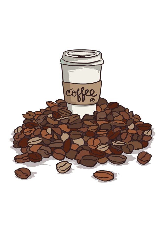 Premium Coffee Cup with Beans Art Print - 24x36 Signed Wall Decor Poster for Kitchen, Cafe & Office - Icon 72466 Master Artwork