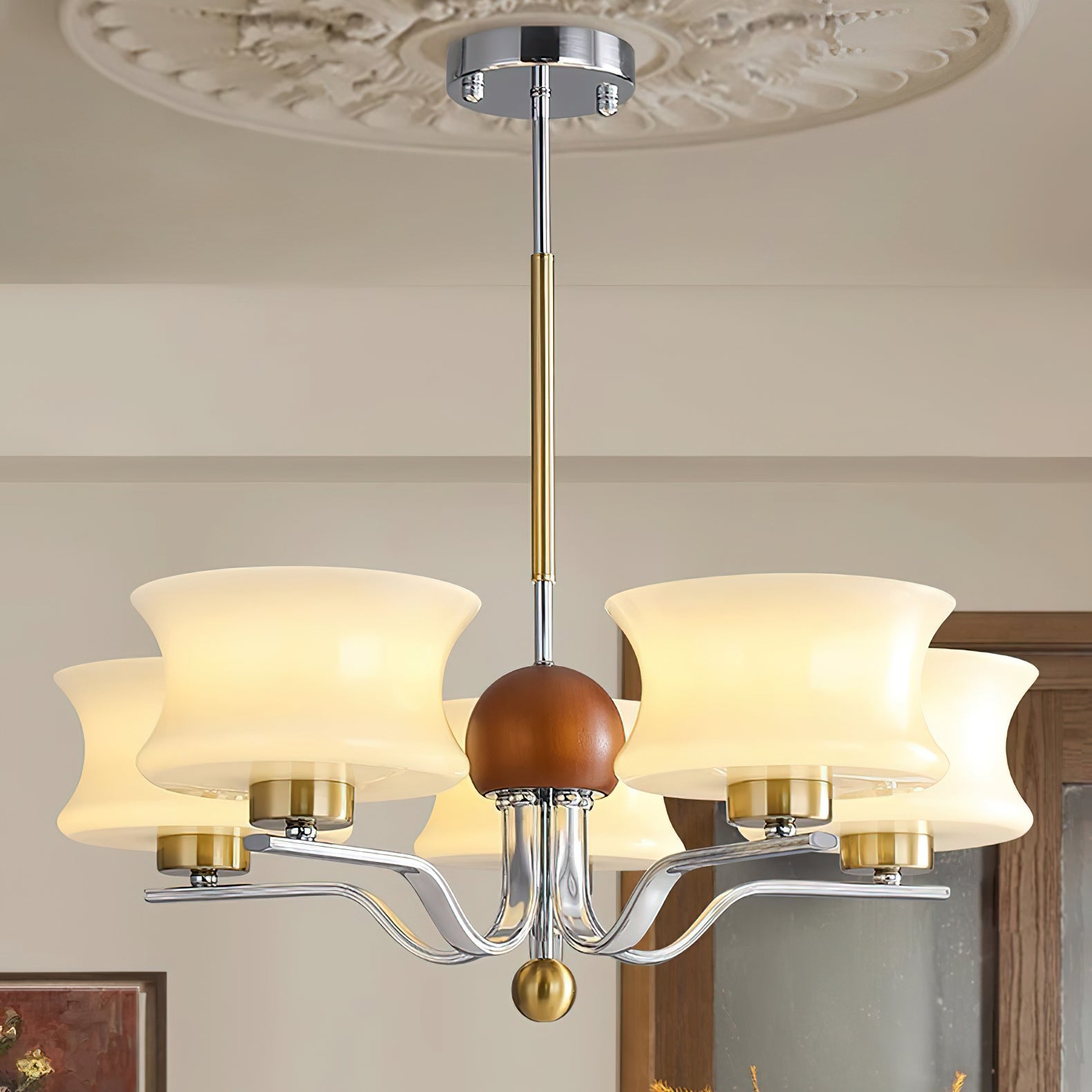 Anath Modern Chandelier - Elegant Crystal Ceiling Light Fixture for Dining Room, Living Room, Bedroom | Perfect for Home Decor, Wedding & Party Lighting