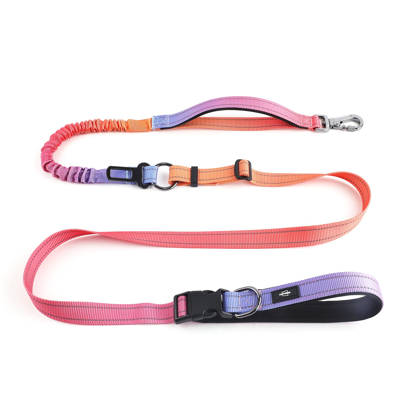 Hands-Free Heavy Duty Bungee Dog Leash - No Pull Running Waist Leash for Walking & Training | Adjustable 4-6FT Reflective Dual Handles with Metal Safe Lock | Perfect for Jogging, Hiking & Car Travel (BEACHLINGER)