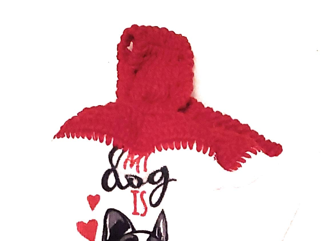 Valentine's Day Crochet Top Hanging Kitchen Towel - Decorative Embroidered Bottom Trim - Cute Dog Lover Valentine Gift - Perfect for Kitchen Decor & Valentine's Day Home Decor