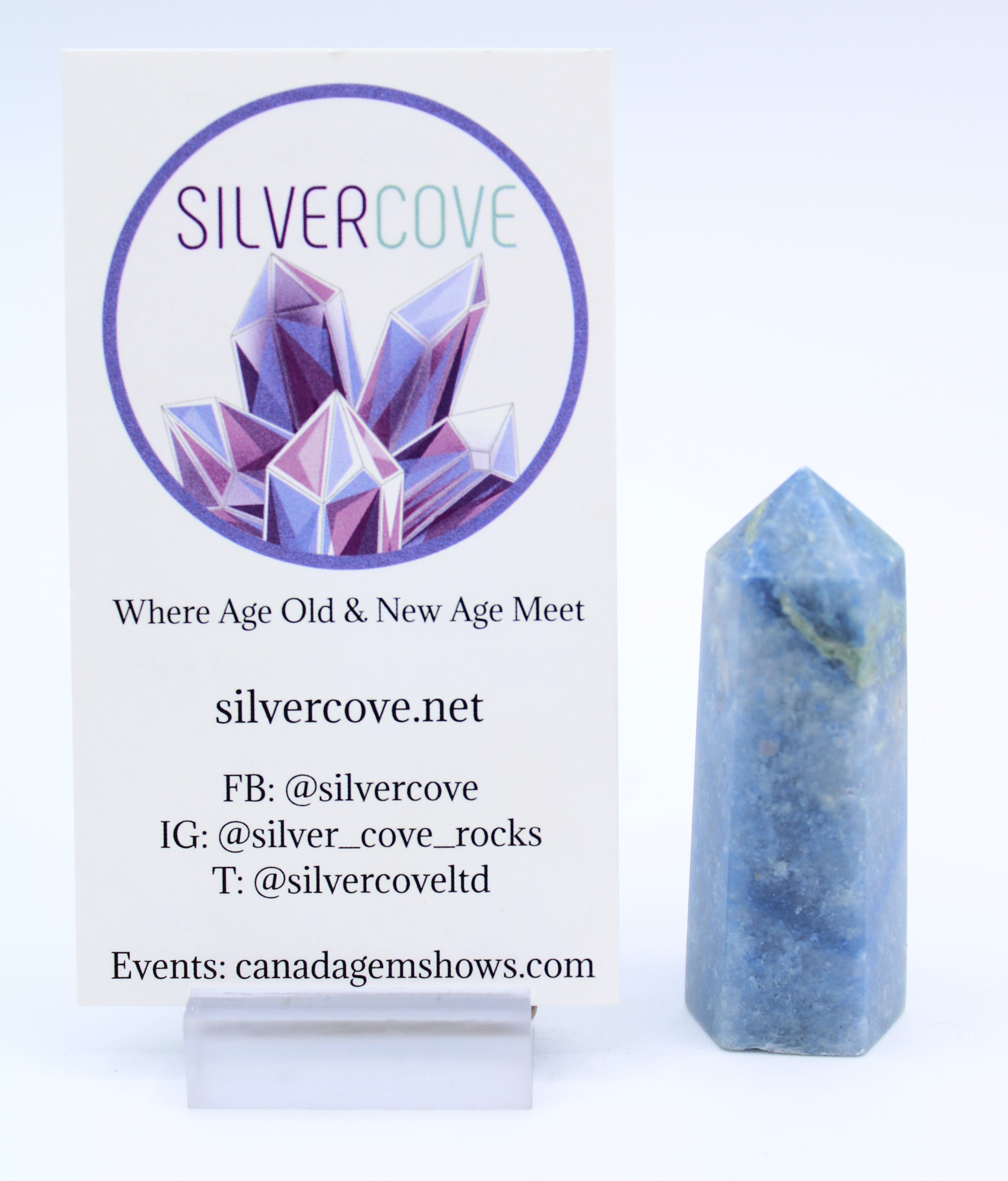 Blue Quartz Crystal Tower - Natural Healing Stone for Home Decor, Meditation & Energy Balancing | Perfect for Office Desk, Yoga Room & Gift Giving