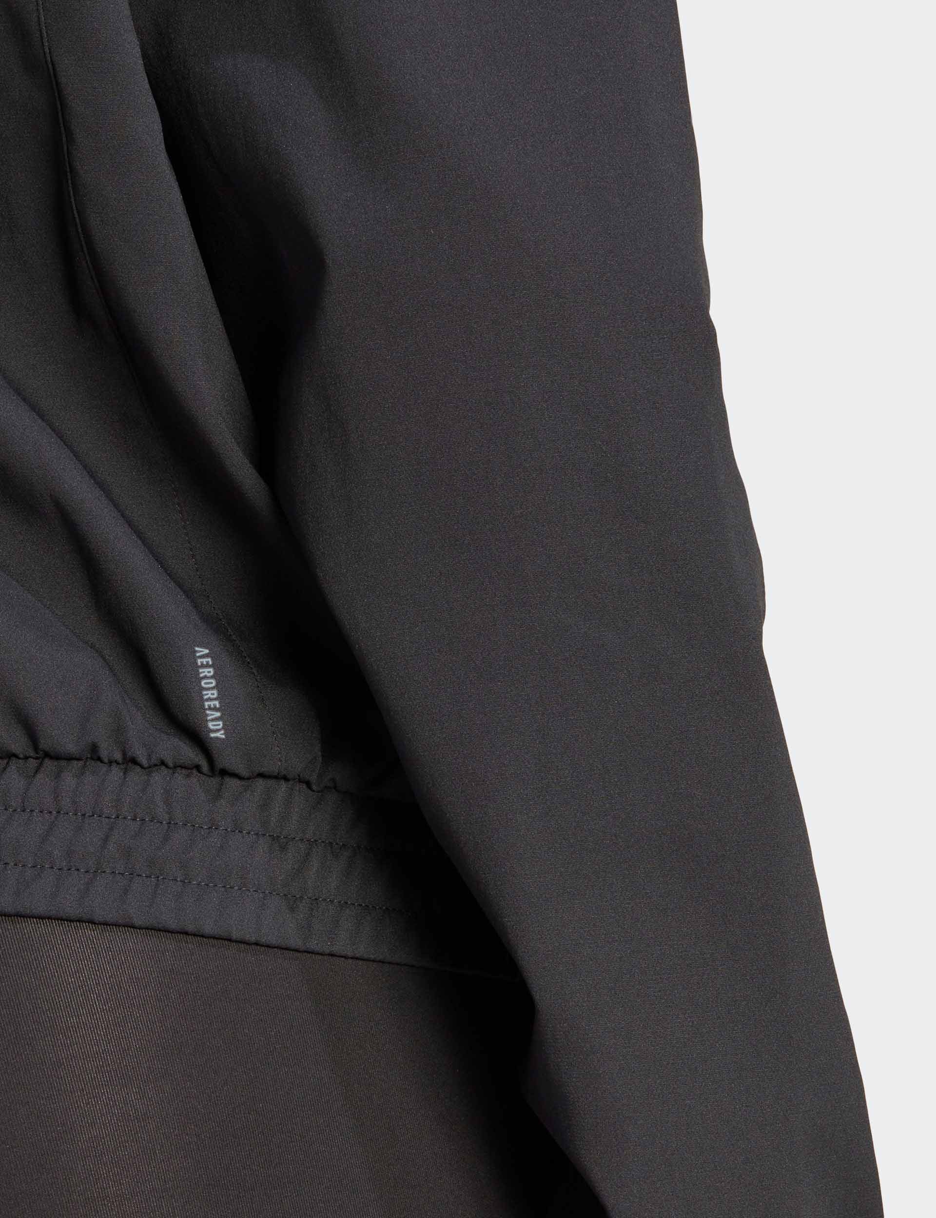 AEROREADY Train Essentials Woven Quarter Zip Track Jacket - Black/White - Lightweight Running & Gym Workout Jacket for Men