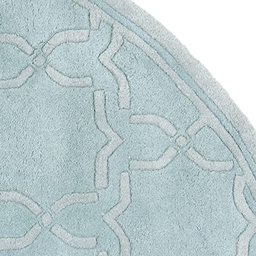 SAFAVIEH Chatham Collection 7' Round Grey Geometric Wool Area Rug - Handmade Premium Quality for Living Room, Bedroom & Office Decor